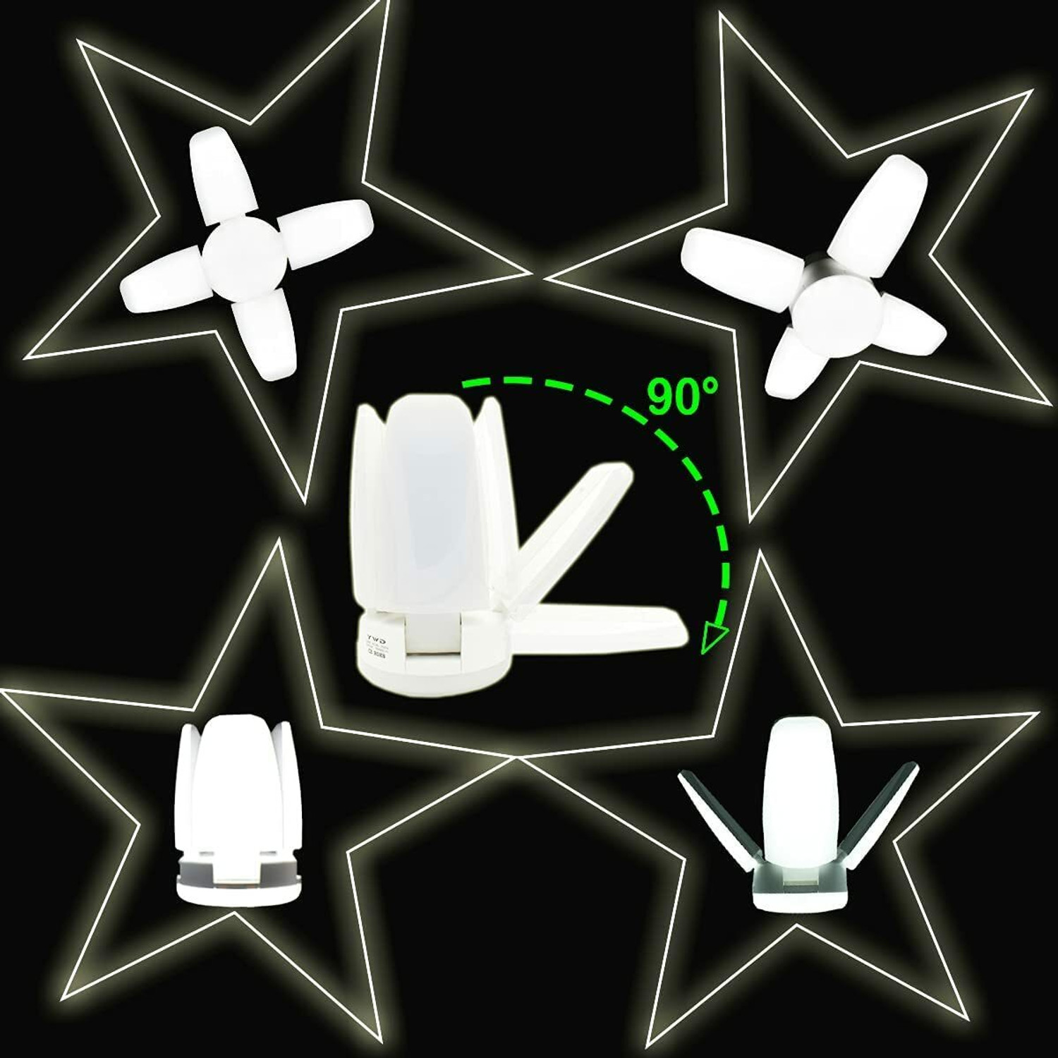 Image of youlite B22 Foldable Light, 28W 4-Leaf Fan Blade LED Pendant Lamp Ceiling Lamp