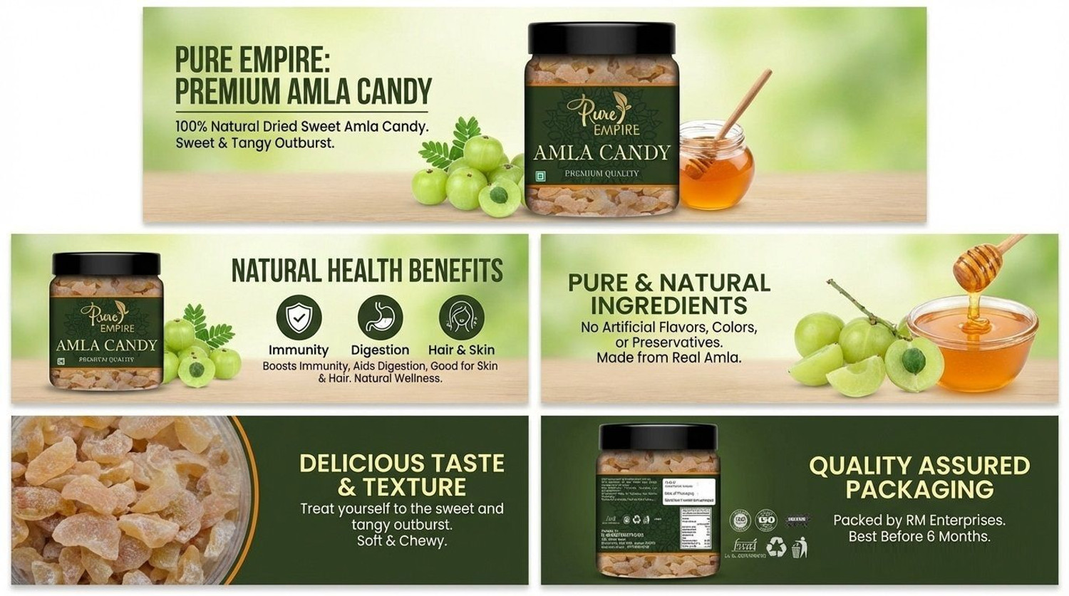 Image of Pure Empire Dried Amla Candy, Organic Dry Indian Fruit Without Added Preservative Amla Candy Amla Candy