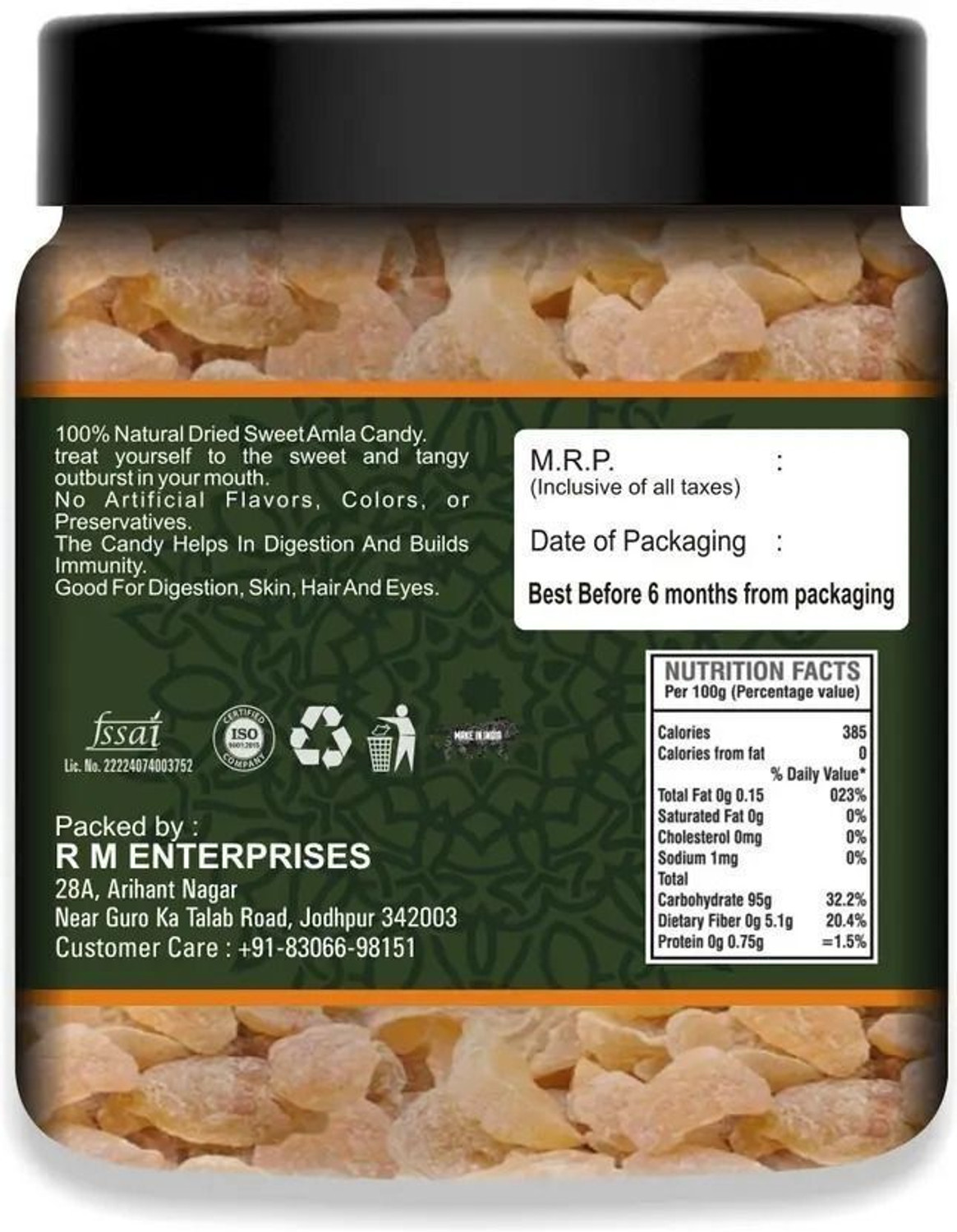 Image of Pure Empire Dried Amla Candy, Organic Dry Indian Fruit Without Added Preservative Amla Candy Amla Candy