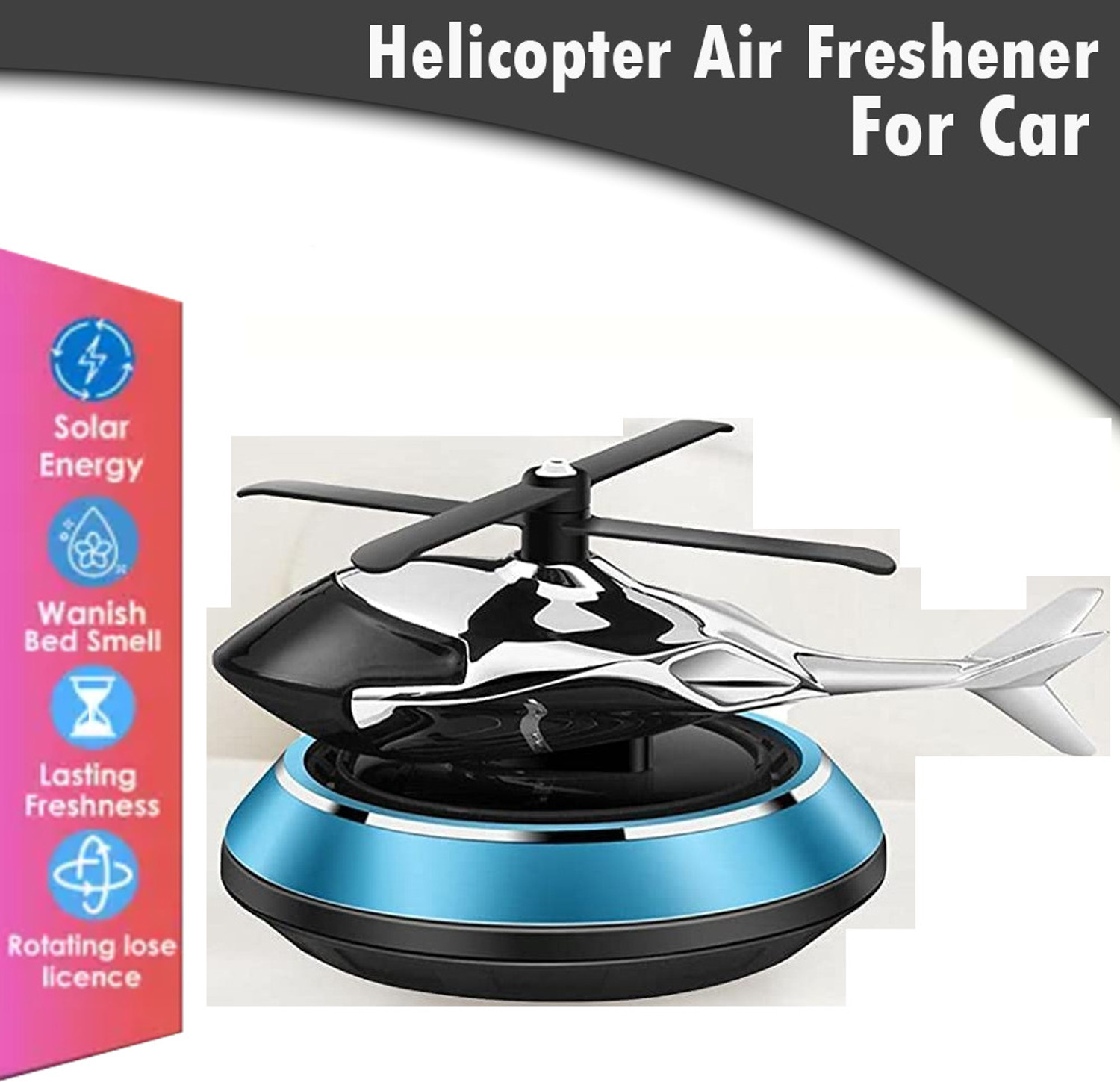 Image of AIRSKY Car Air Freshener Perfume Solar Power Car Dashboard Helicopter With Perfume Car Freshener Diffuser helicopter solar freshener