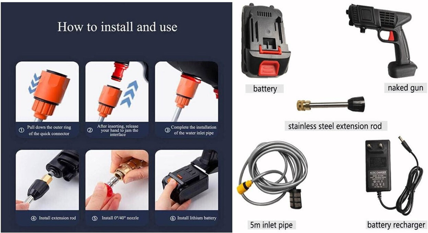 Image of Sontox 24V /5 Meter Hose /Portable Water Pressure Gun(Car /Home)-255 Pressure Washer
