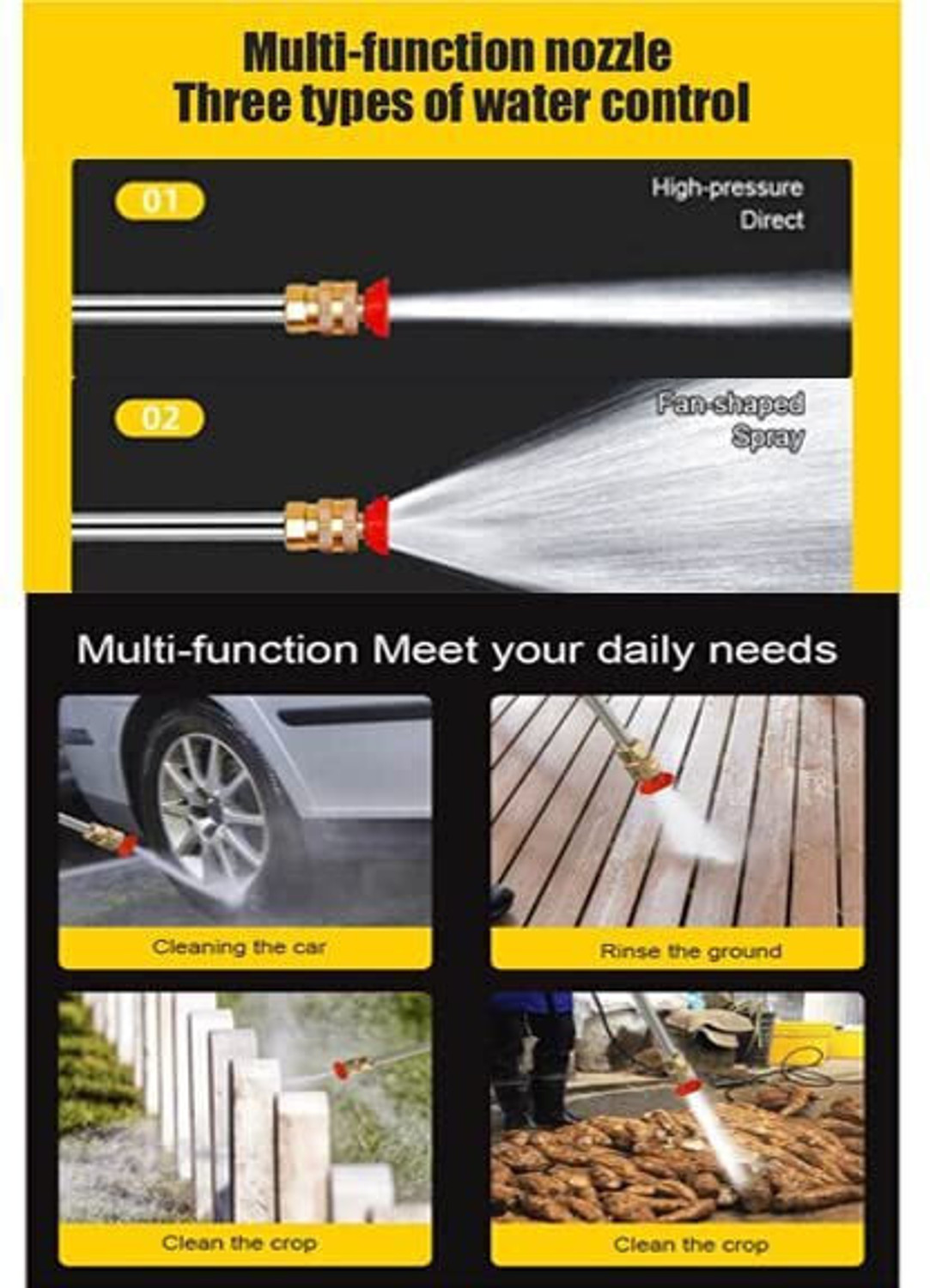 Image of Sontox 24V /5 Meter Hose /Portable Water Pressure Gun(Car /Home)-255 Pressure Washer