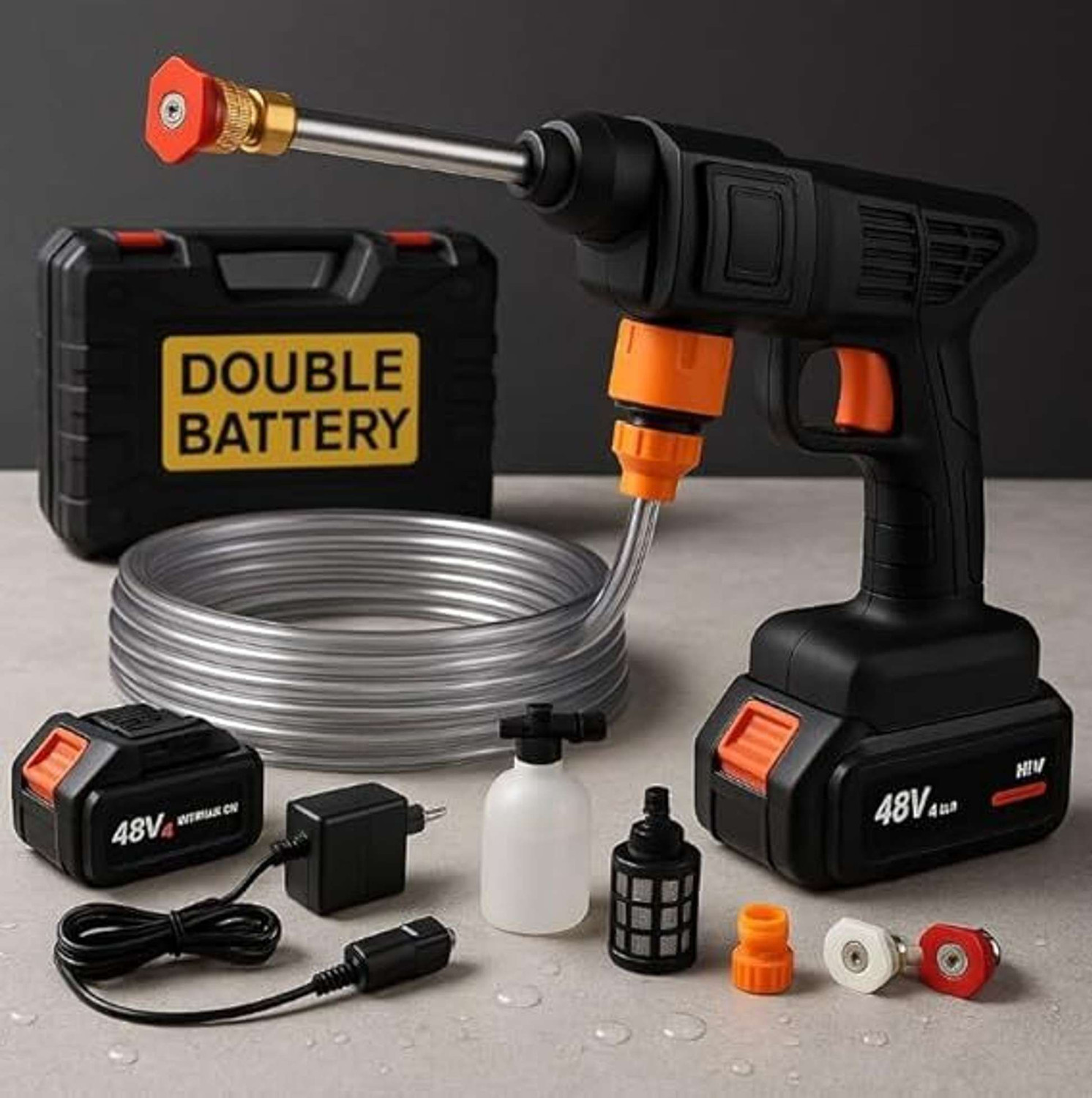 Image of JENYSHOP Car Washer High Pressure Washer Set with Accessories and 48w 2 battery Spray Gun