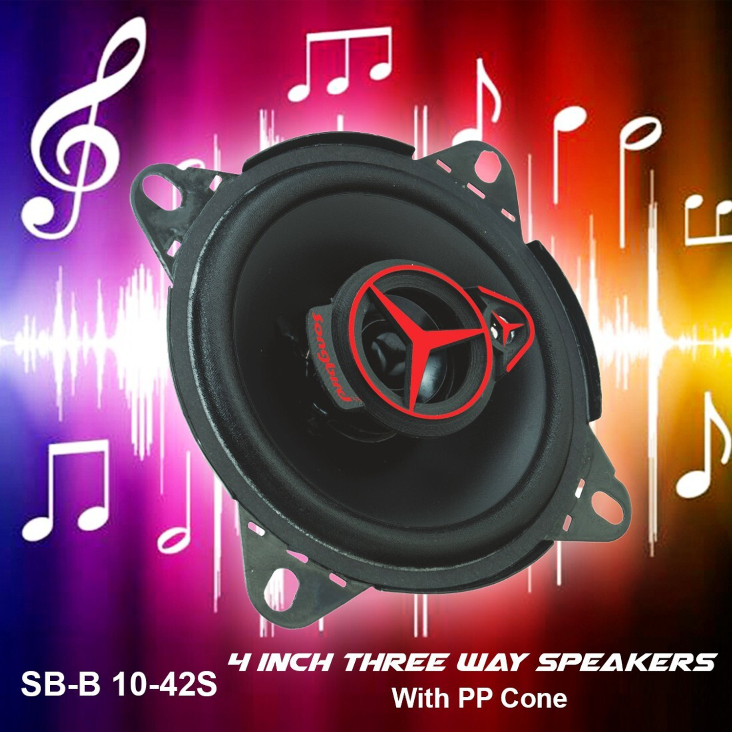 Image of songbird 4 Inch Max Door Speaker With Tweeter A53-SB-B10-42S Coaxial Car Speaker