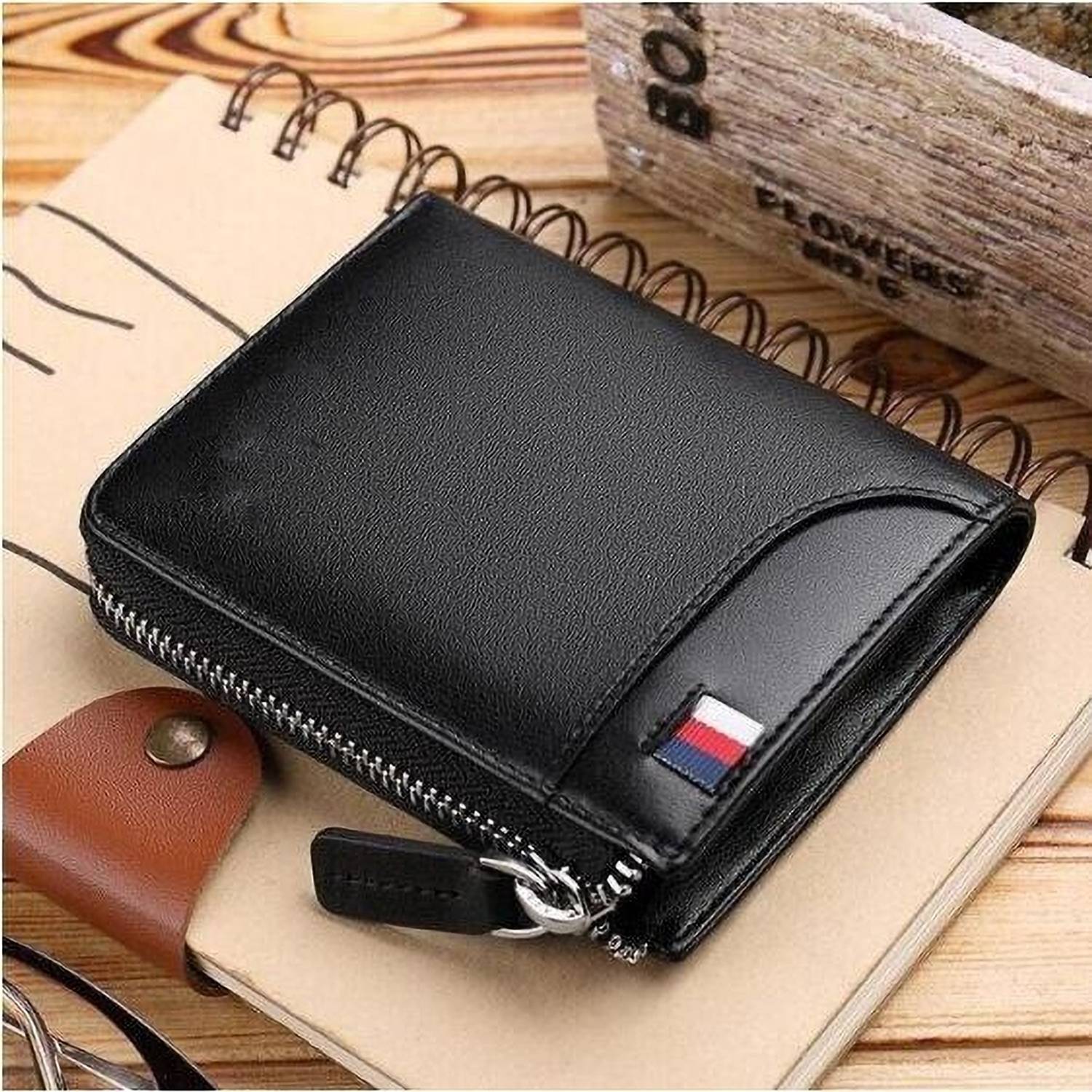watchstar Black Genuine Leather Card Holder - Image 1