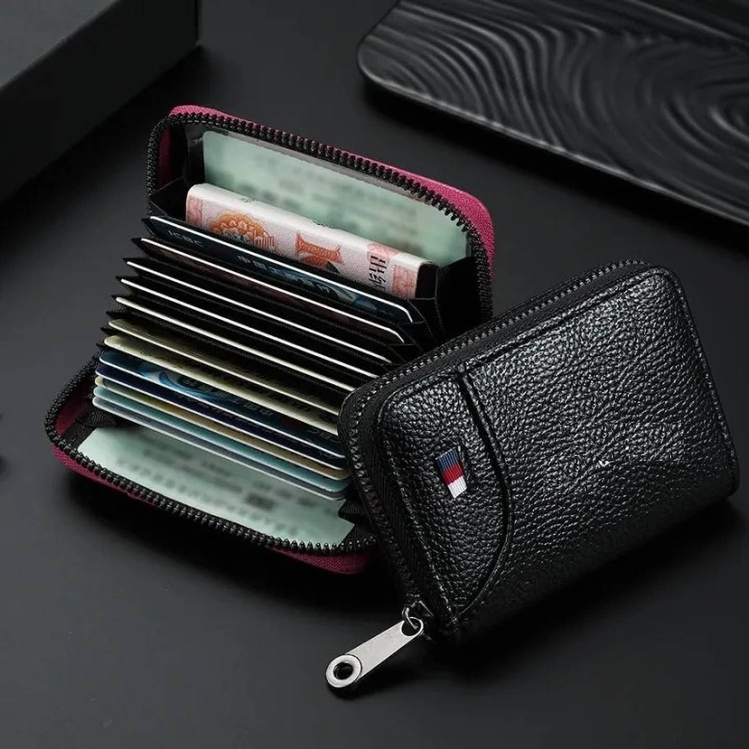 watchstar Black Genuine Leather Card Holder - Image 4