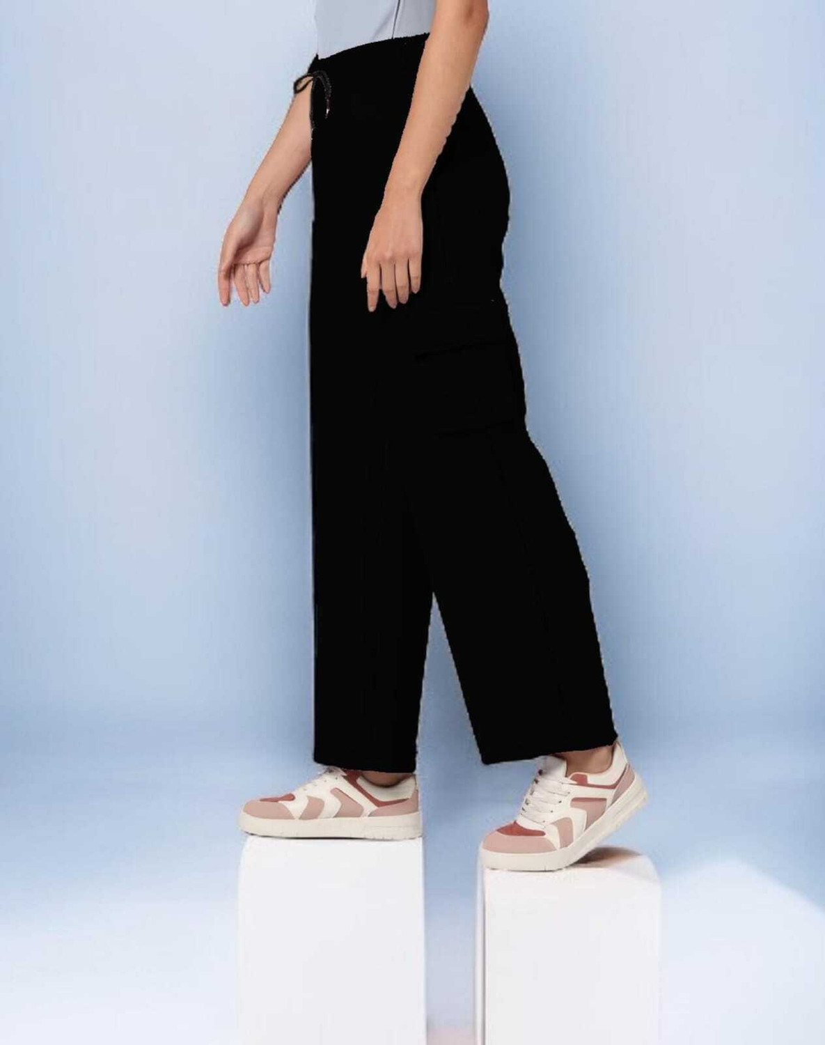 Image of PYTHONSTYLE Women Cotton Blend Cargos