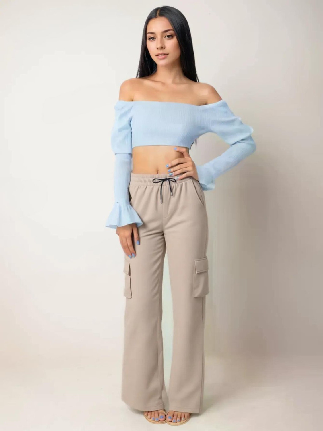 Image of PYTHONSTYLE Women Cotton Blend Cargos