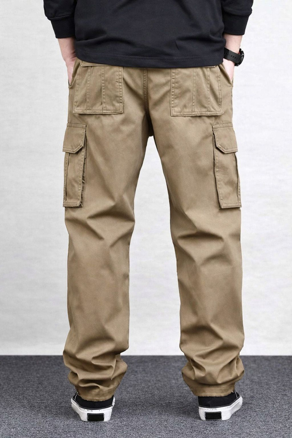 Image of COMBRAIDED Relaxed Men Khaki Trousers