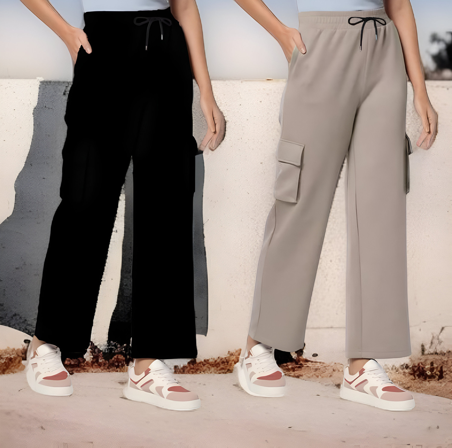 Image of PYTHONSTYLE Women Cotton Blend Cargos