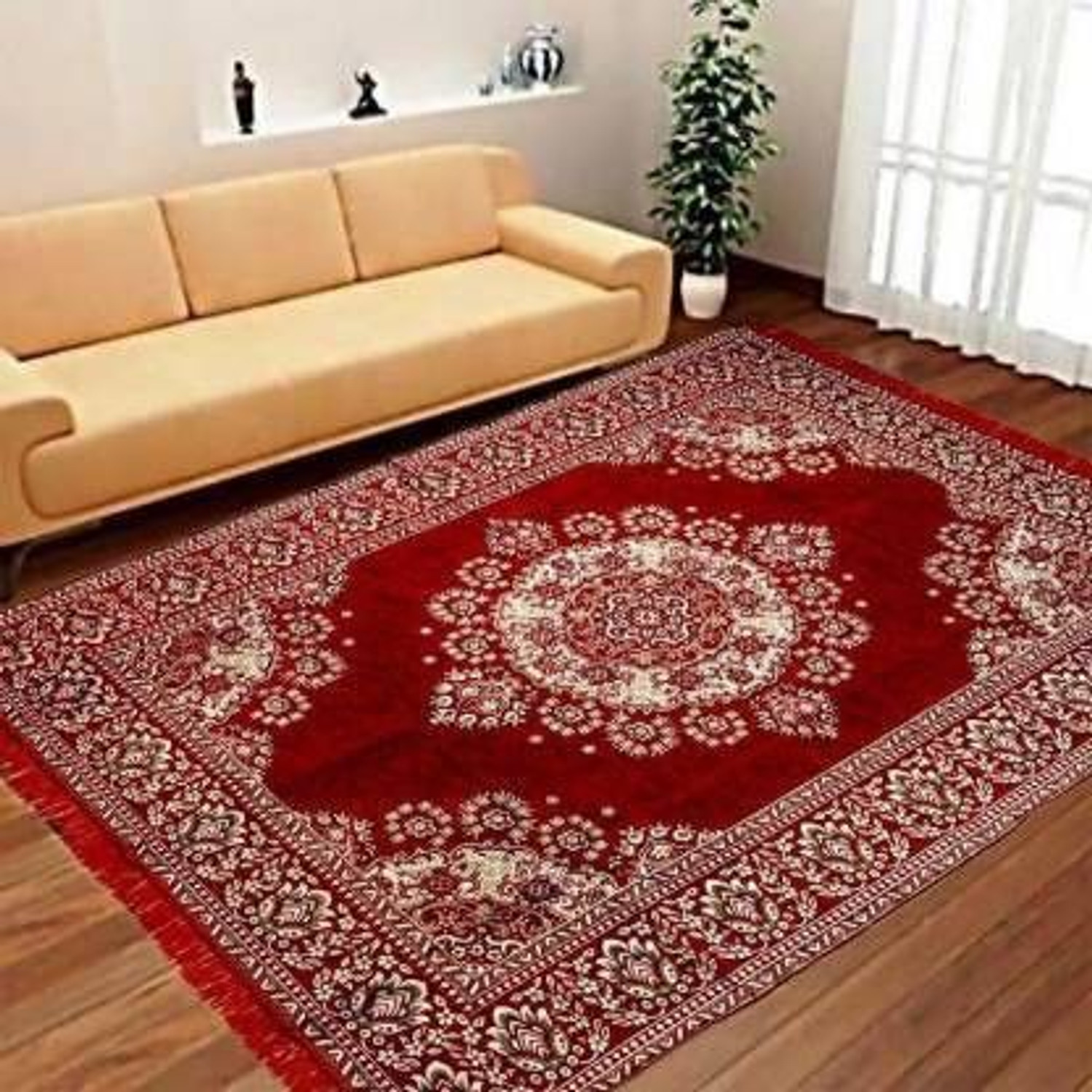 Image of Sasta Sunder Tikau 4 ft X 7 ft Cotton Carpet