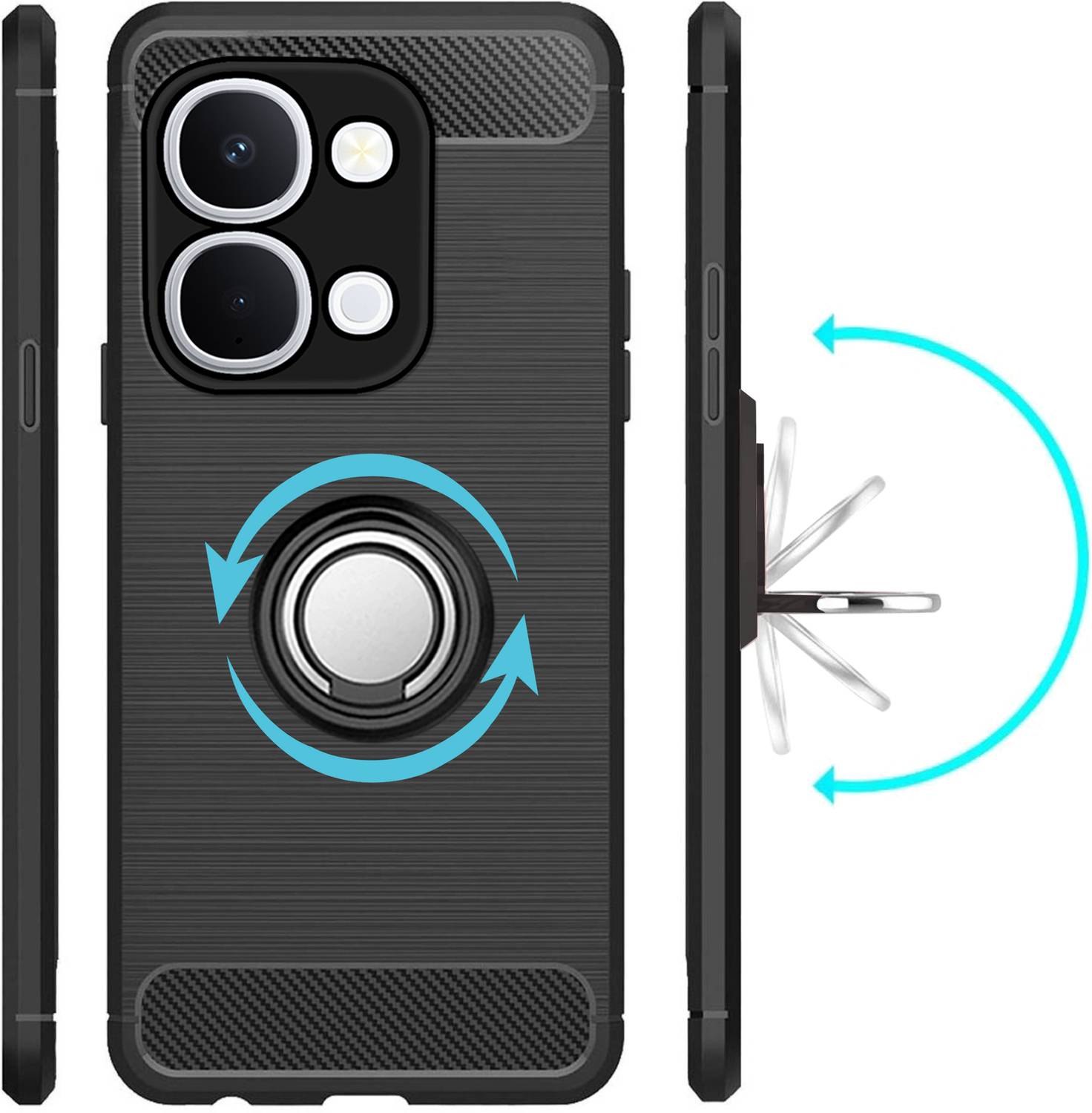 Unistuff Vivo T5X 5G Rubber Back Cover Black - Image 2
