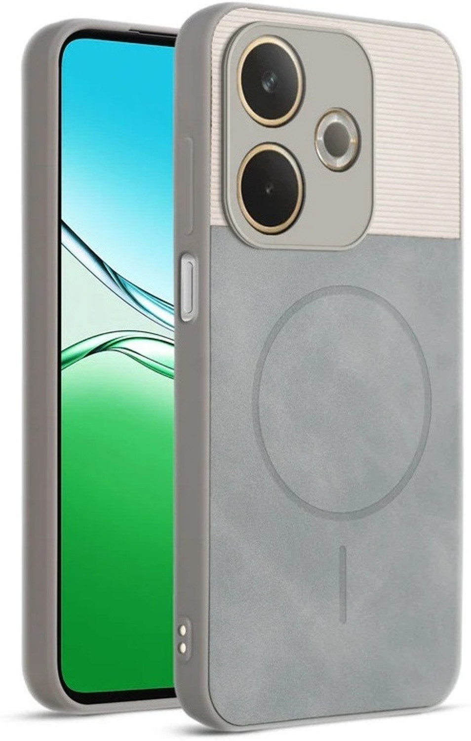 Image of BINTAGE Back Cover for REDMI 13 5G / Poco M6 Plus | Dual-Leather Mac Safe Design Case | Soft Finish