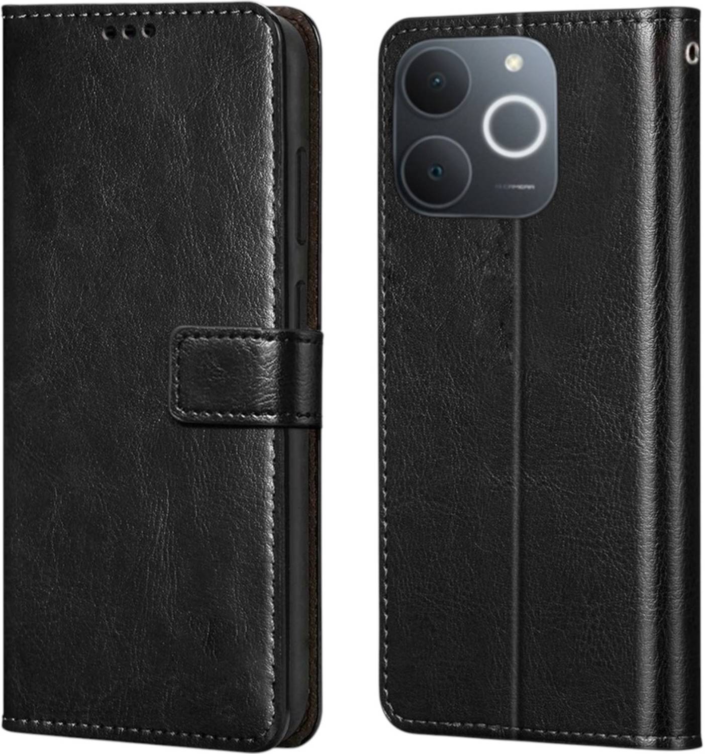 BINTAGE Flip Cover for Realme NARZO 80Lite 4G | Vegan Leather Finish | Magnetic | stand Wallet Case