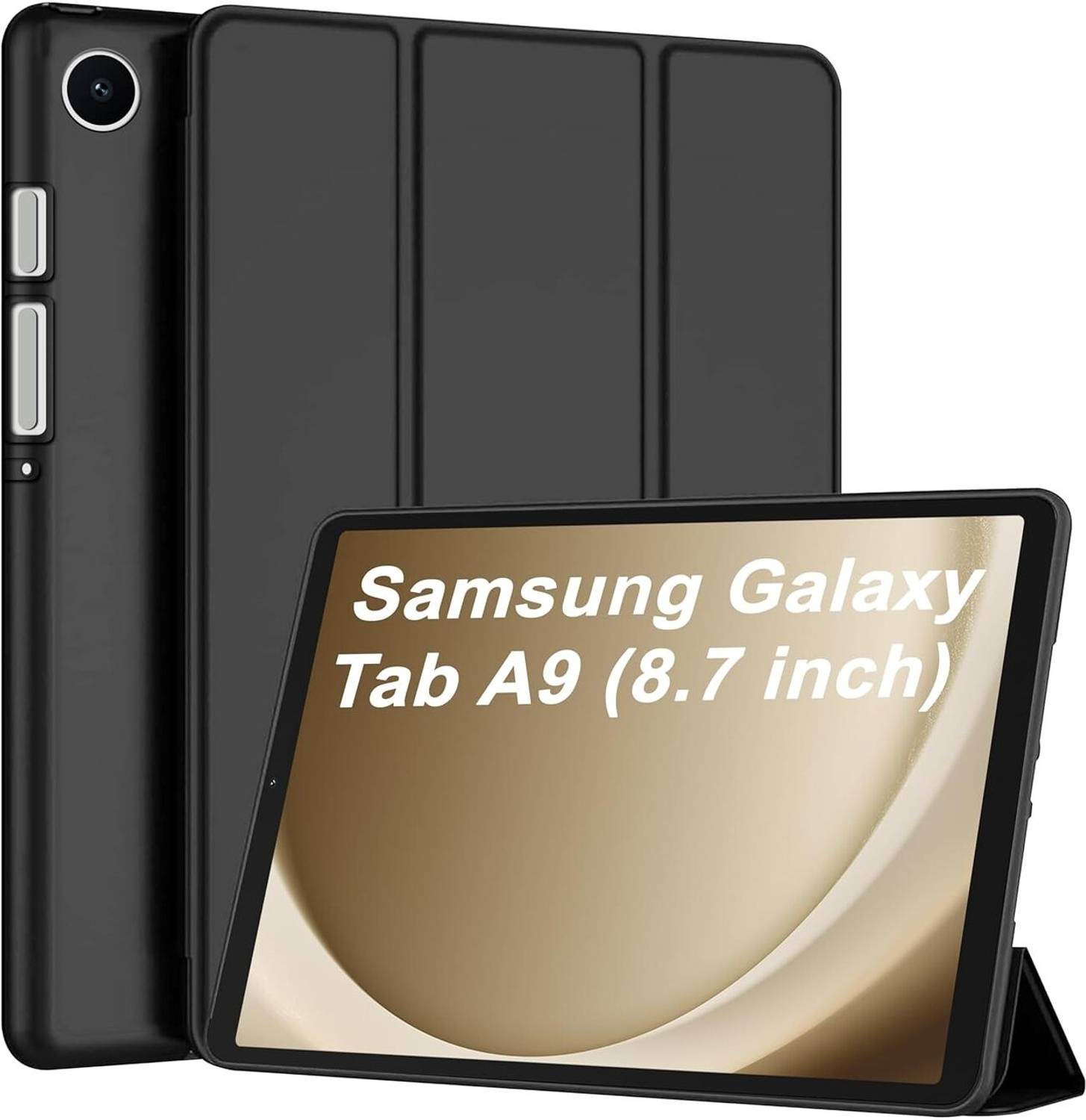 ANANYA Flip Cover for Galaxy Tab A11/A9 {8.7 inch} | Smart Trifold & Support Auto Sleep Wake (Black)