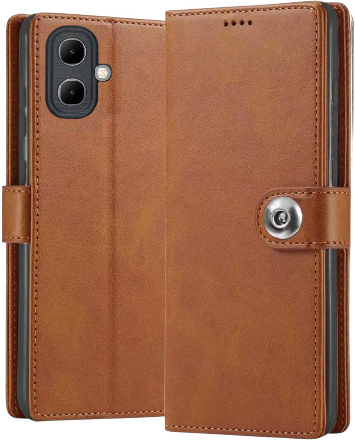 BINTAGE Flip Cover for Infinix X6725 / SMART 10 | Vegan Leather Finish | Magnetic | stand Wallet Case