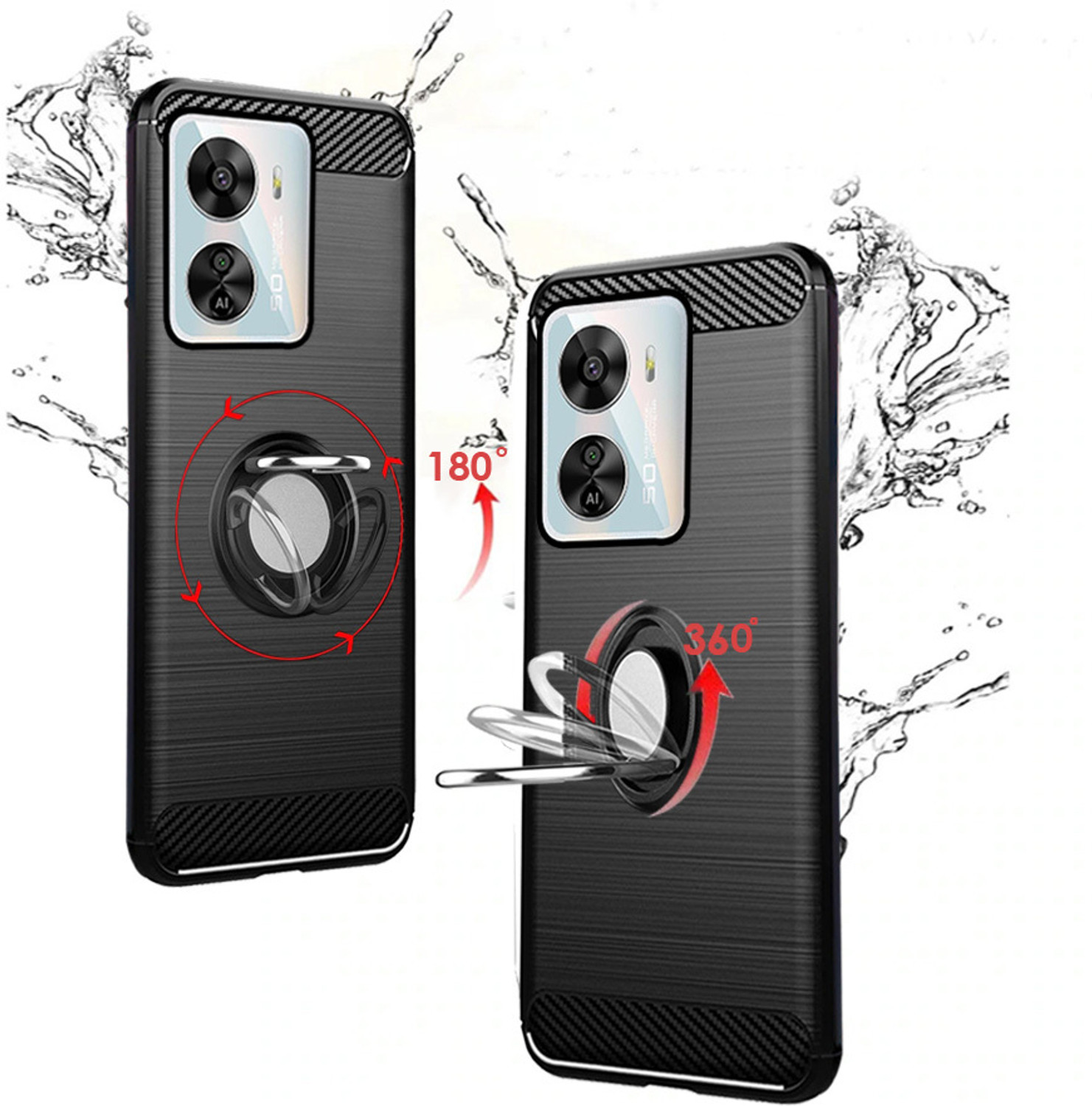 Image of Unistuff Back Cover for Lava Blaze Pro 5G (Black, Rugged Armor, Rubber, Pack of: 1)