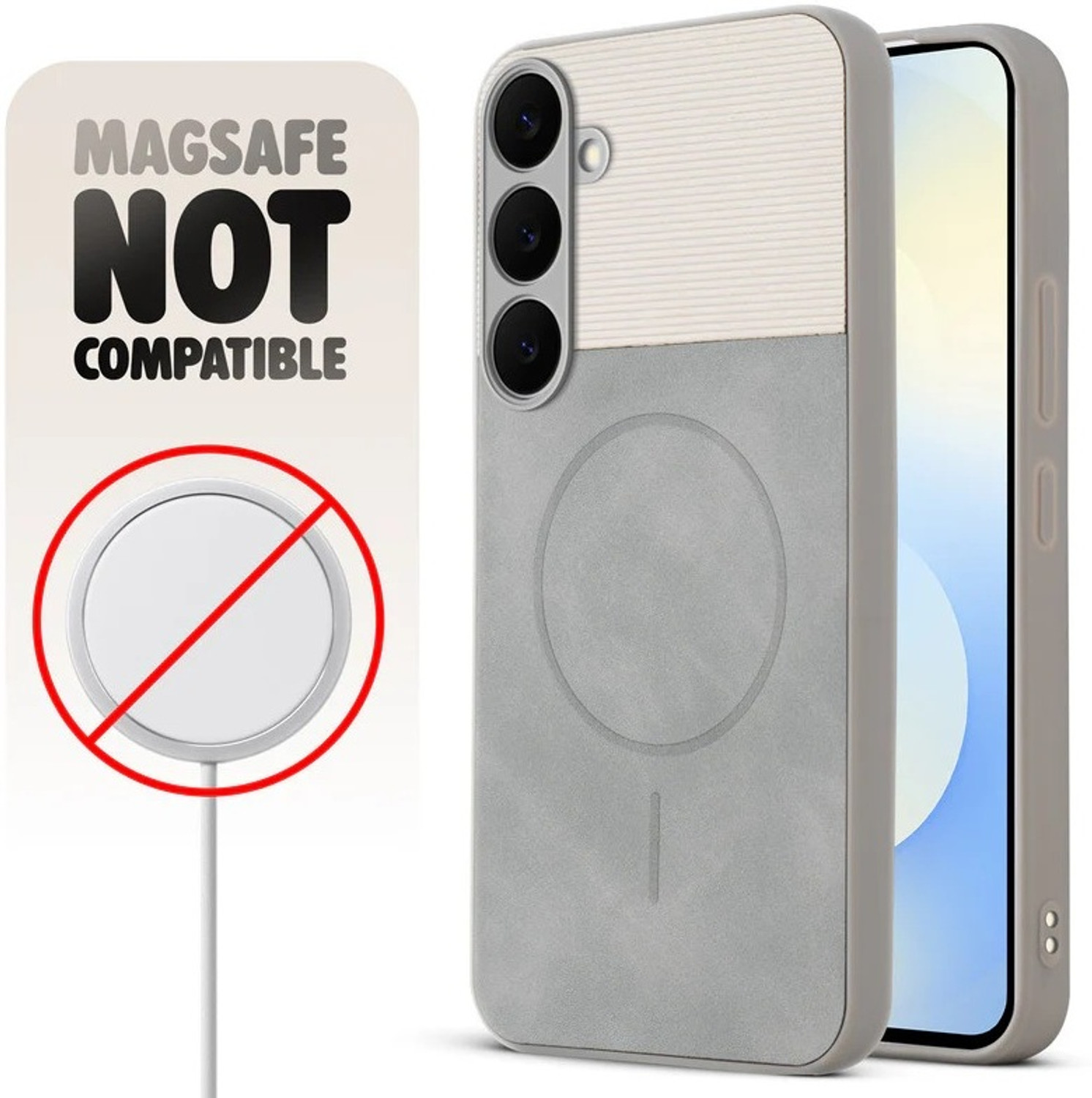 Image of COVERBLACK Back Cover for Samsung Galaxy A55 5G | Mac Safe Design Hard Case |Dual PU Leather