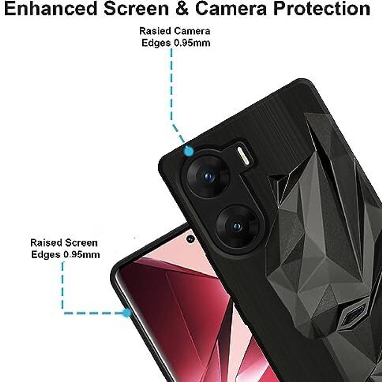 Toucch Back Cover for Vivo v29E Black - Image 4