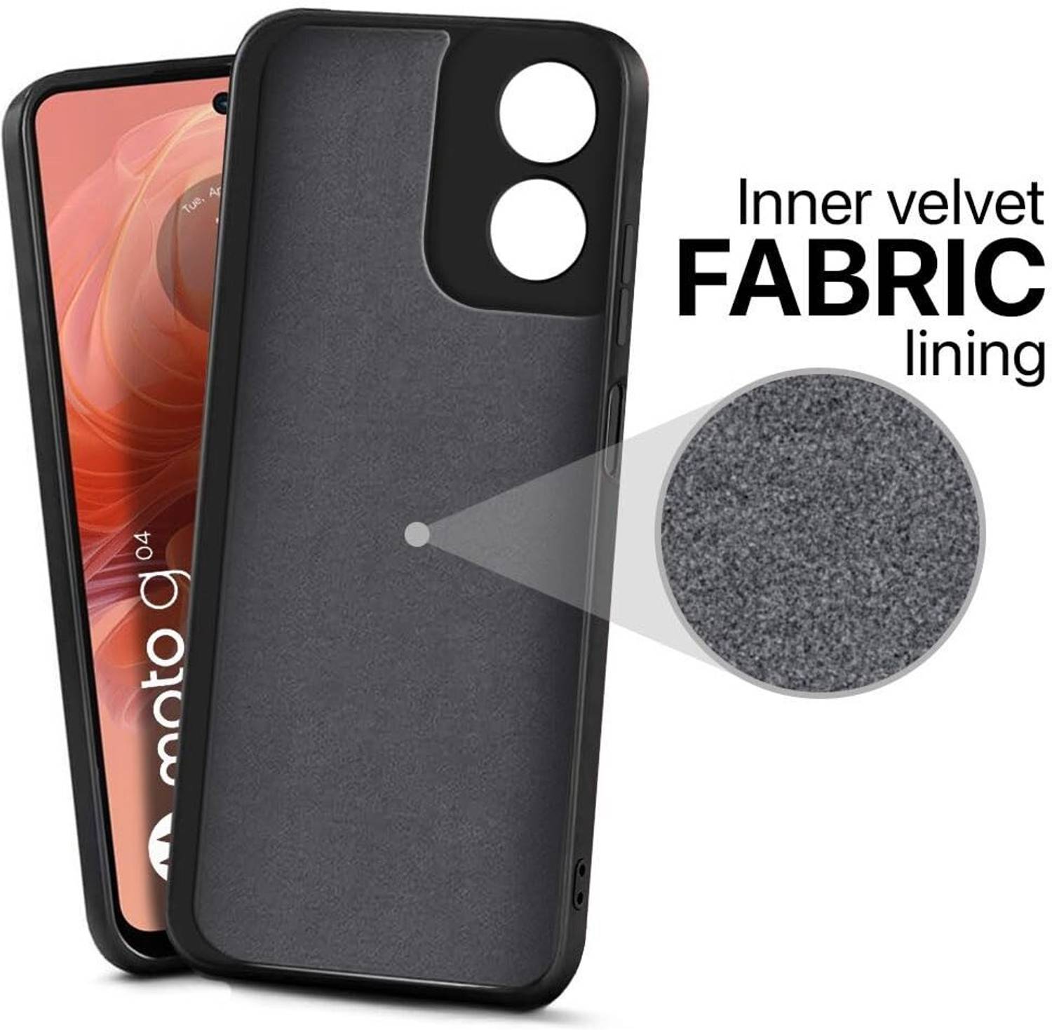 Fablue Back Cover for Motorola Moto G04s Black - Image 2