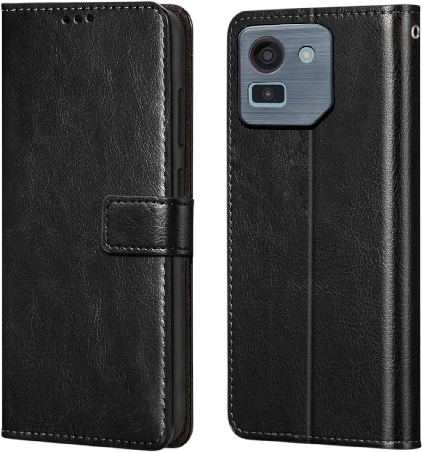 BINTAGE Flip Cover for Ai+ Pulse | Vegan Leather Finish | Magnetic | stand Wallet Case
