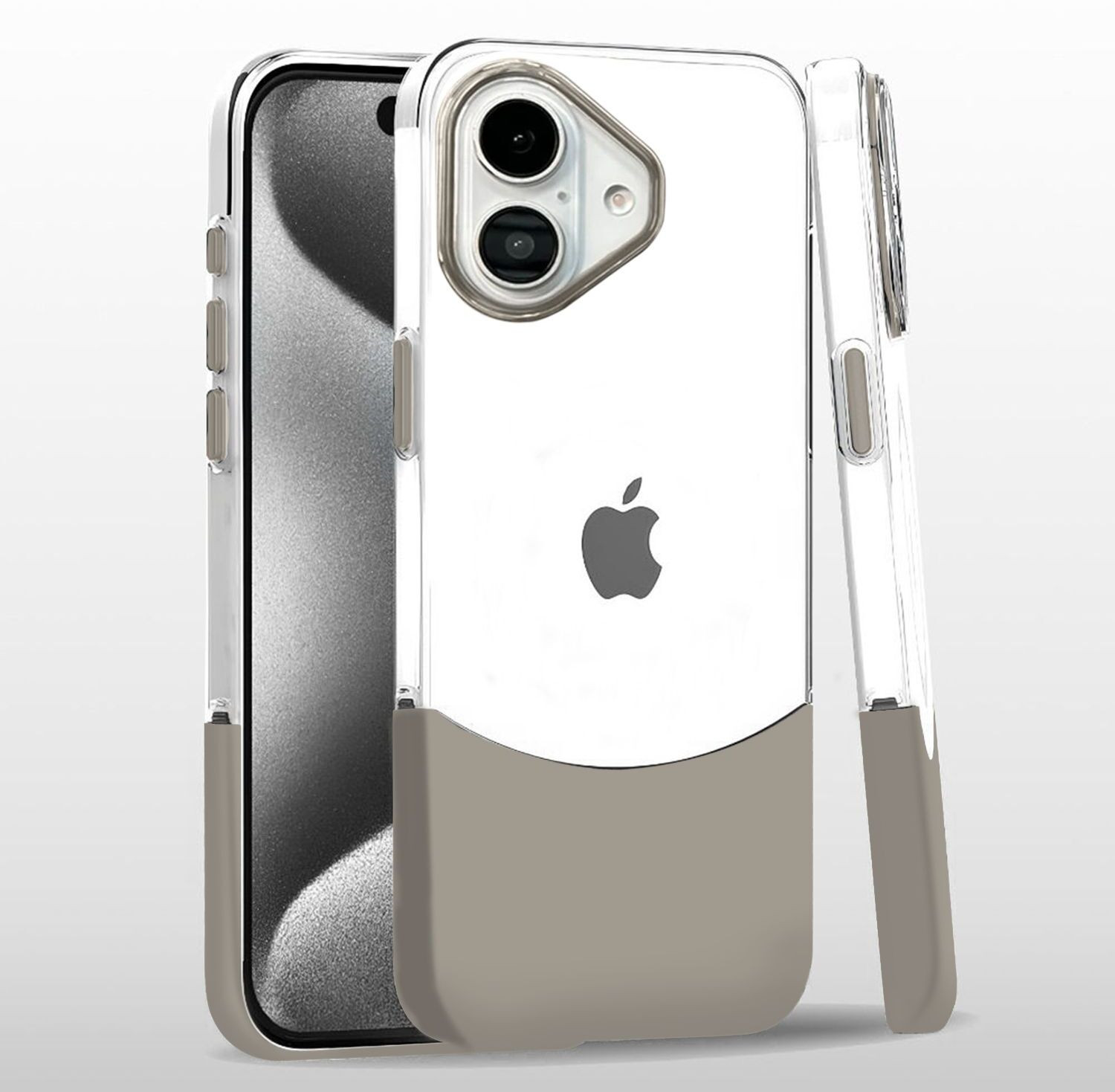 Image of likgus Back Cover for Apple iPhone 17, Detchable Splicing Transparent Grip Case