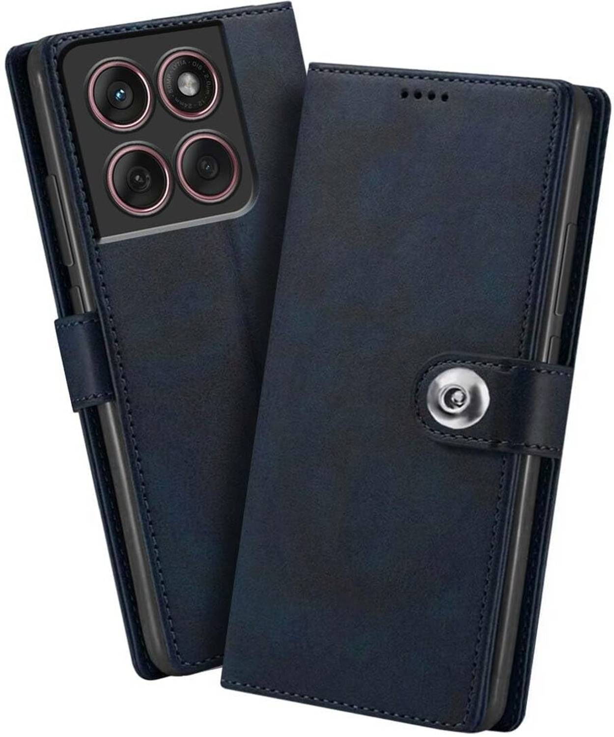 BINTAGE Flip Cover for Motorola Moto G86 Power | Vegan Leather Finish | Magnetic | stand Wallet Case