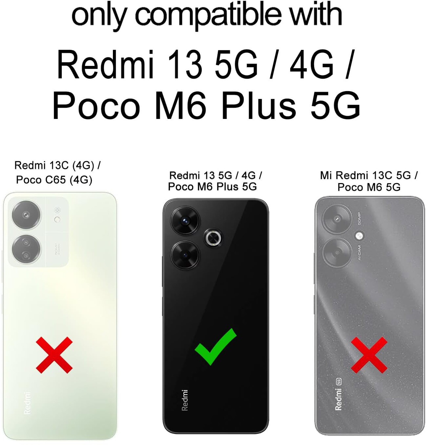 Image of BINTAGE Back Cover for REDMI 13 5G / Poco M6 Plus | Dual-Leather Mac Safe Design Case | Soft Finish