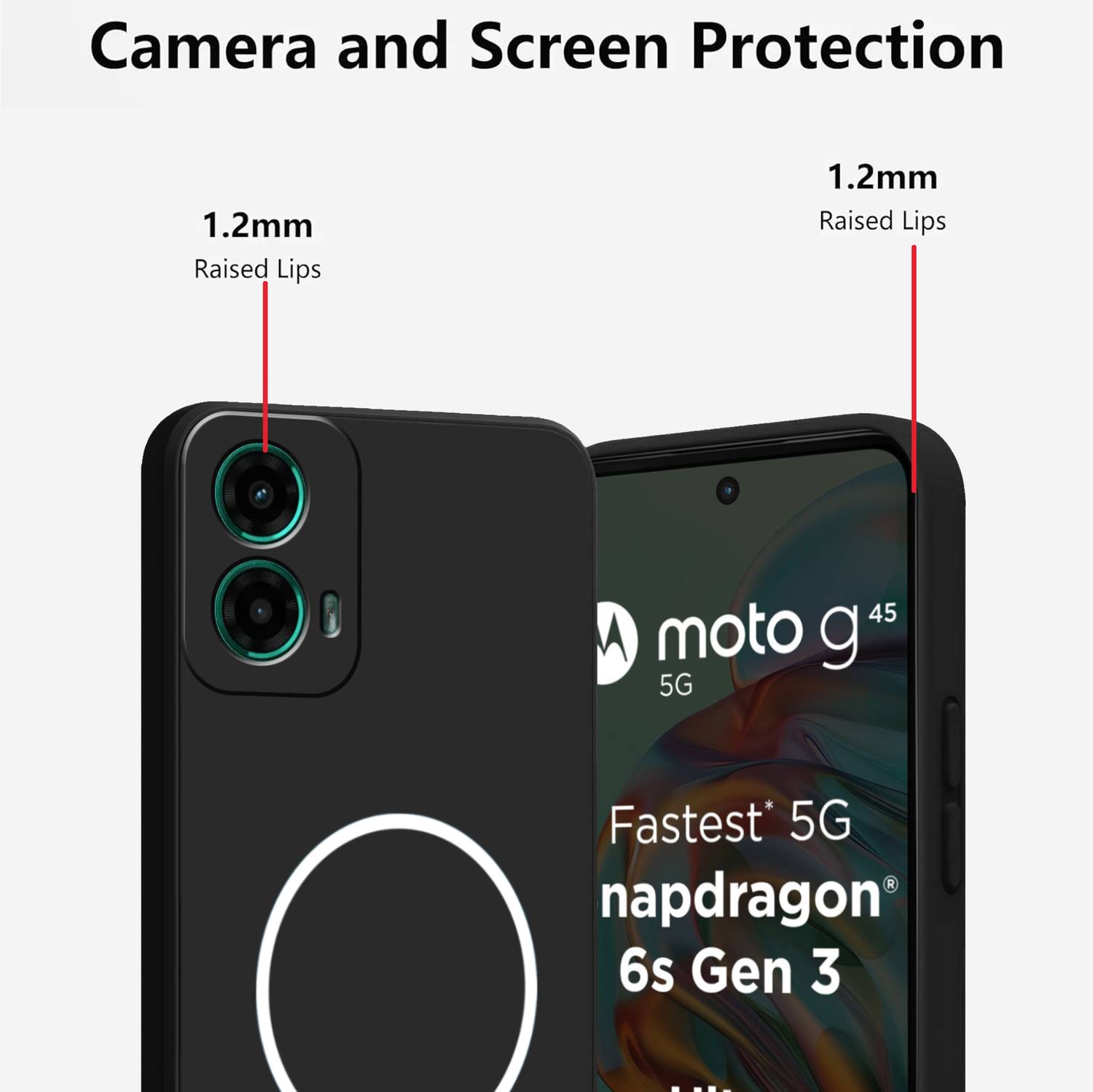 Forego Back Cover for Motorola g45 5G Black - Image 2