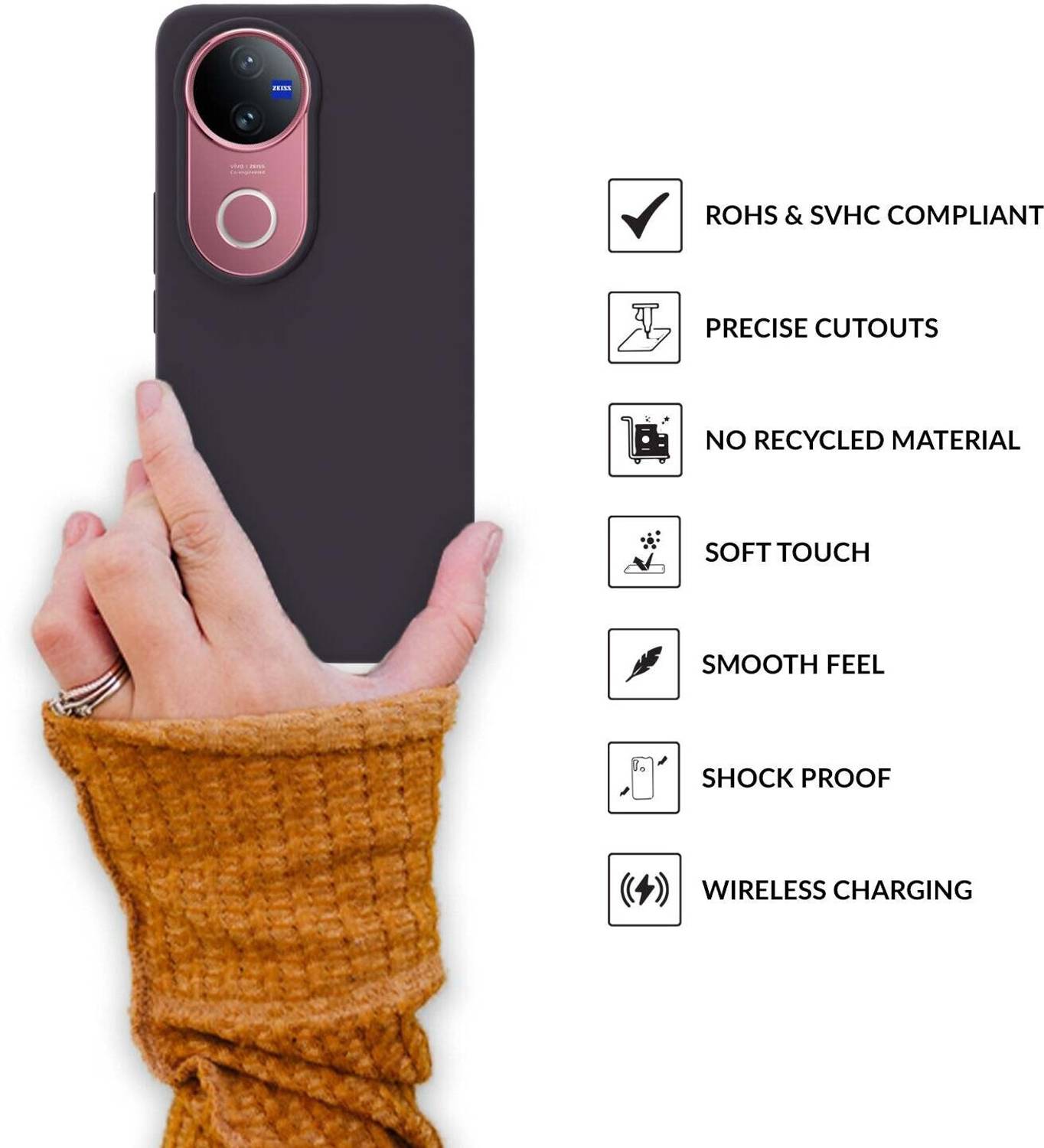 Sprig Back Cover for Vivo T4R 5G, Gray - Image 4