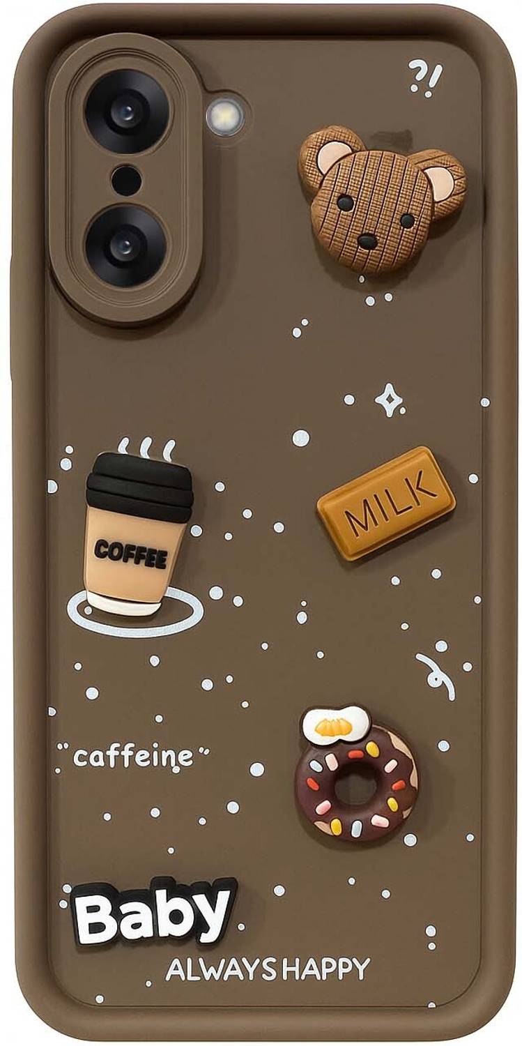 BINTAGE Back Cover for OnePlus Nord CE 5 5G | Smile Taddy |3D Ball Bear |Milk cake |Coffee Case