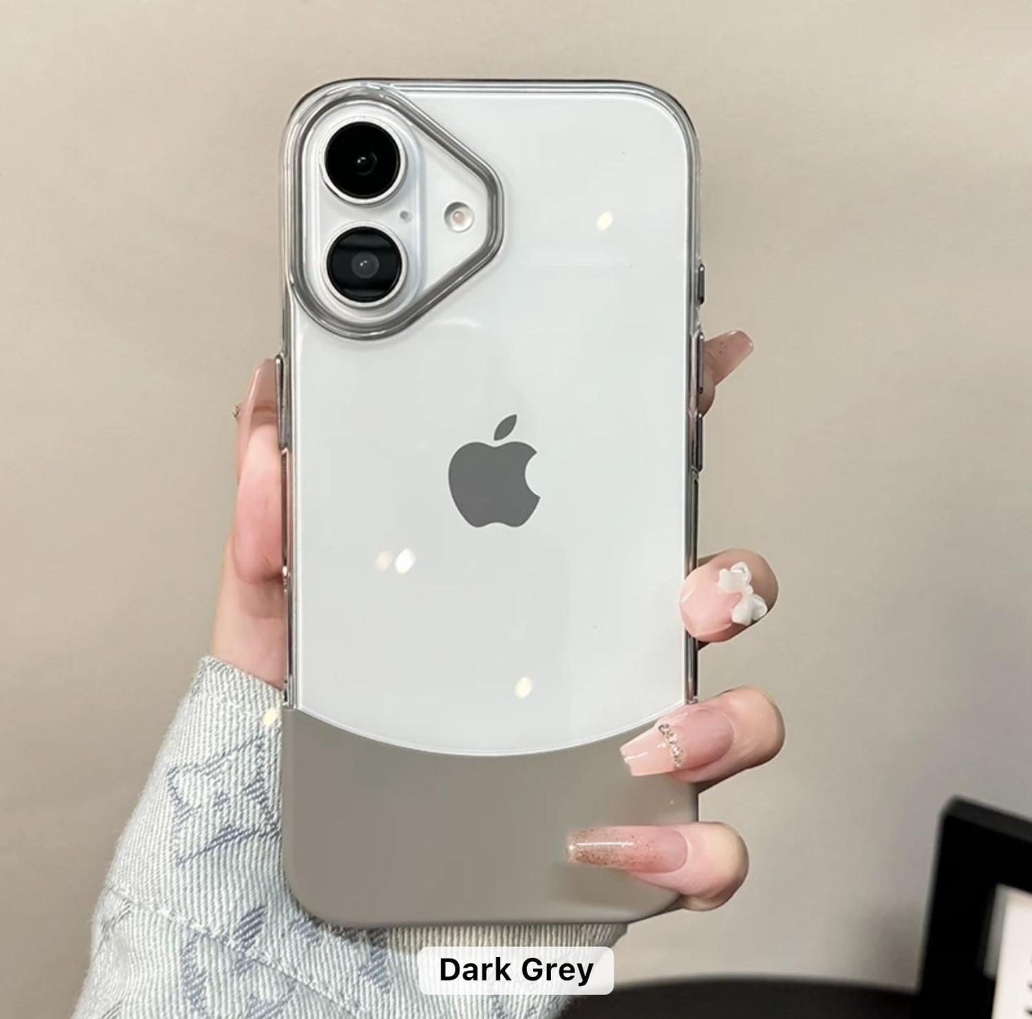 Image of likgus Back Cover for Apple iPhone 17, Detchable Splicing Transparent Grip Case