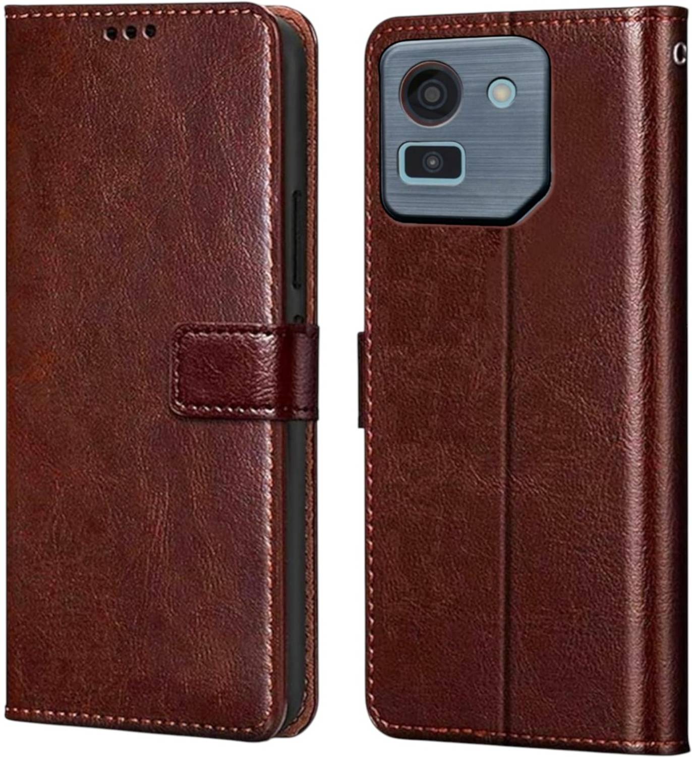 BINTAGE Flip Cover for Ai+ Pulse | Vegan Leather Finish | Magnetic | stand Wallet Case