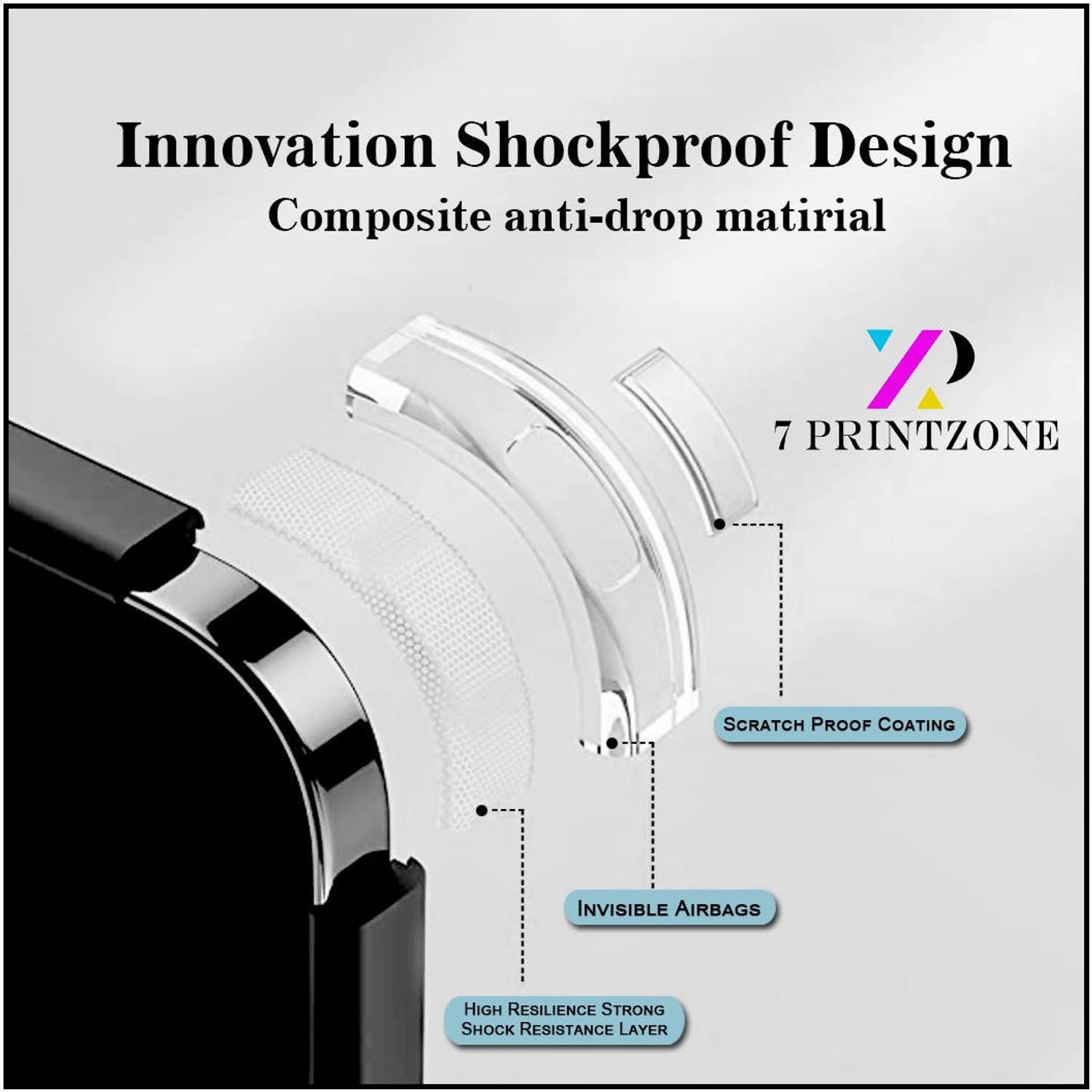 7printzone Back Cover for Infinix Hot 30i Black - Image 4