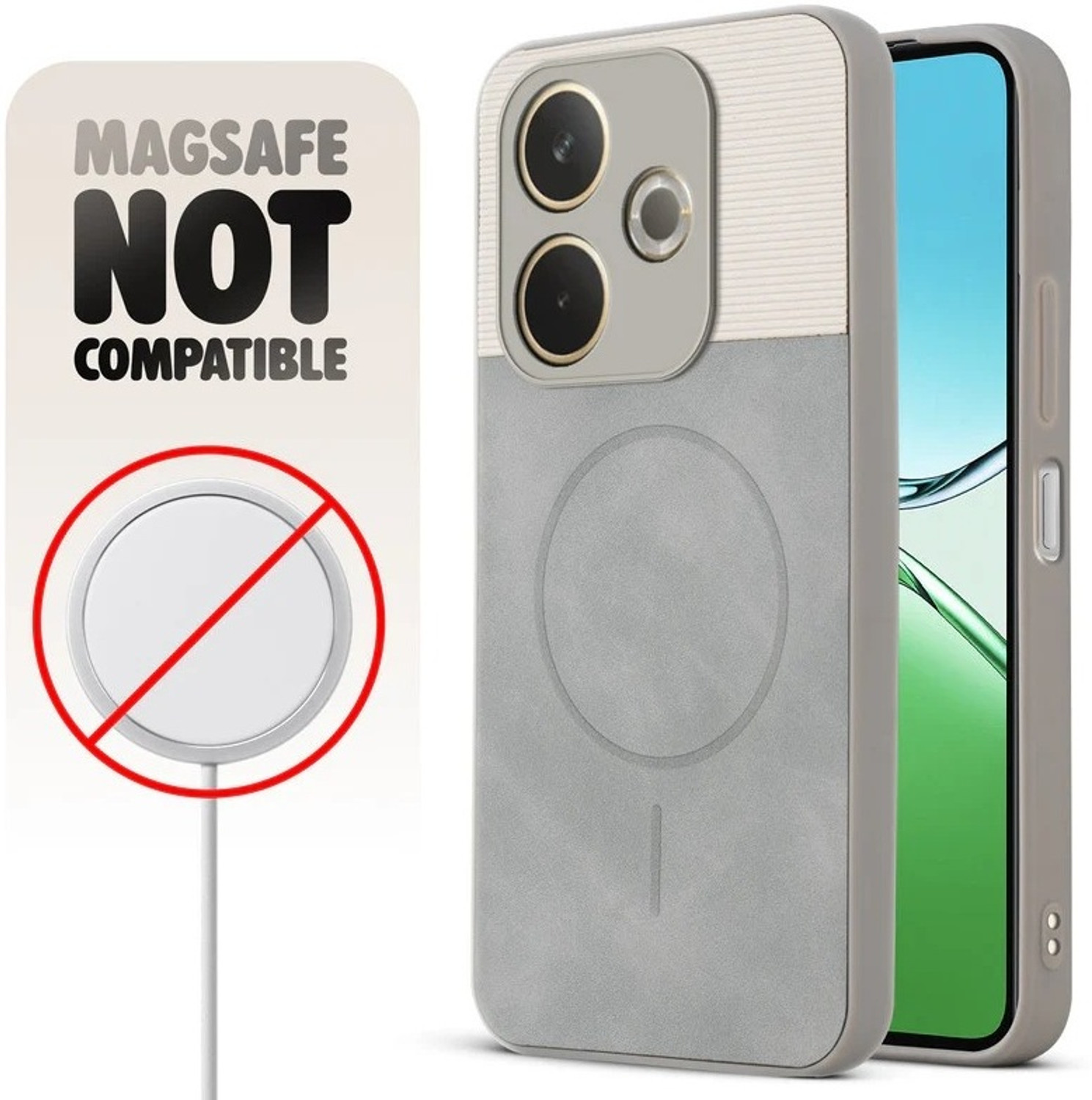 Image of BINTAGE Back Cover for REDMI 13 5G / Poco M6 Plus | Dual-Leather Mac Safe Design Case | Soft Finish