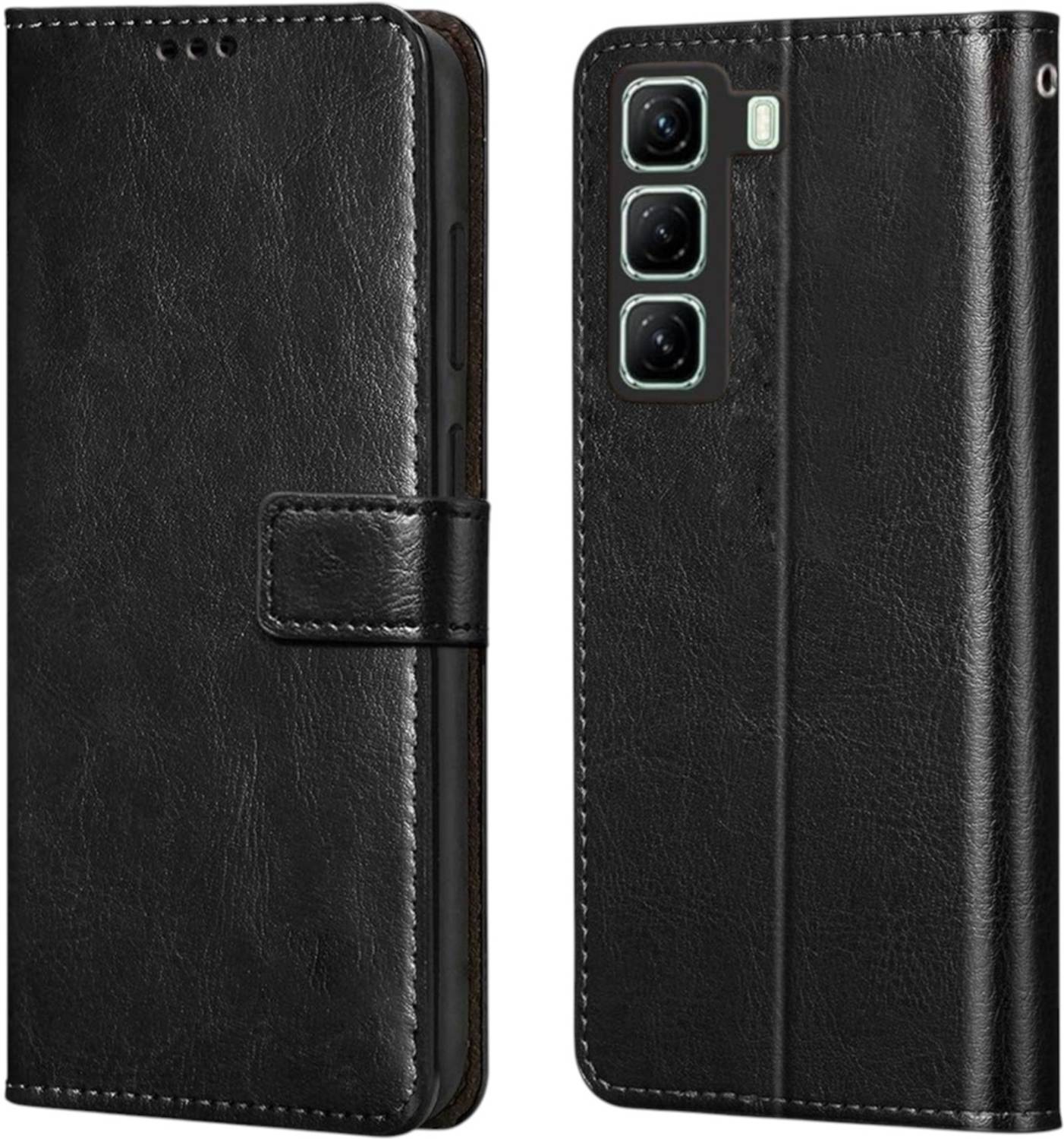 BINTAGE Flip Cover for Infinix X6726 / Hot 60 5G | Vegan Leather Finish | Magnetic | stand Wallet Case
