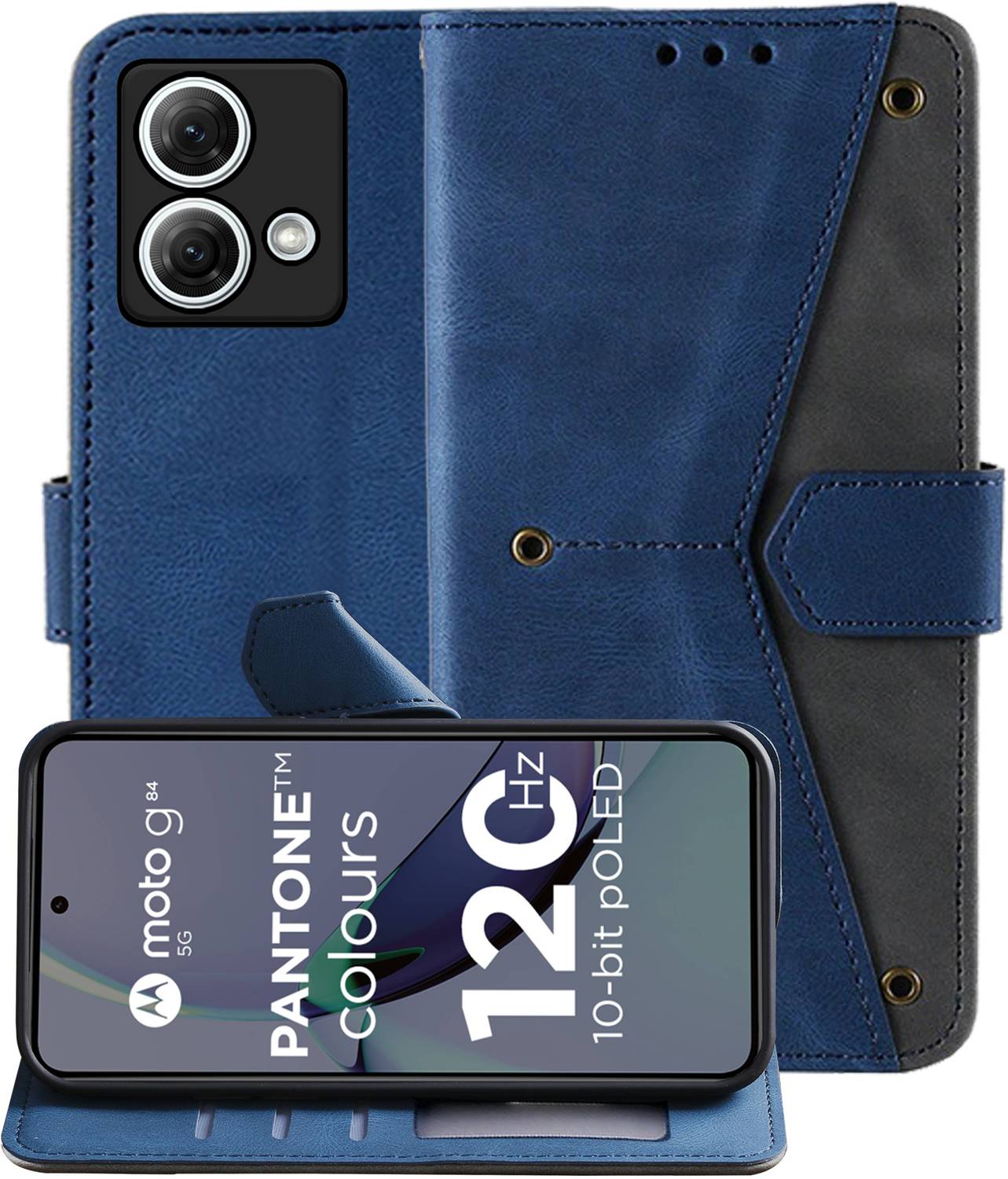 Cover per Motorola Edge 30, Custodia a Libro in Pelle PU con