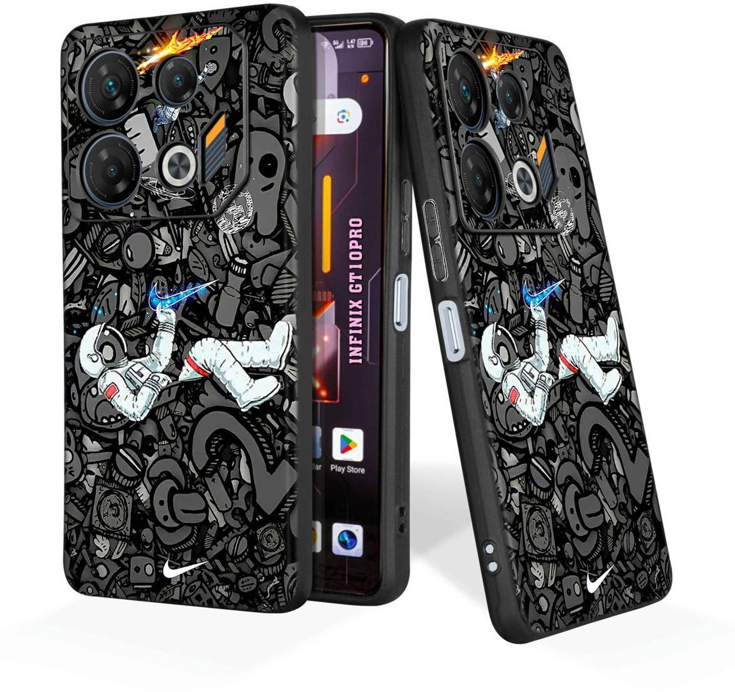 CLASSYPRINT Back Cover for Infinix GT 10 Pro Black - Image 1
