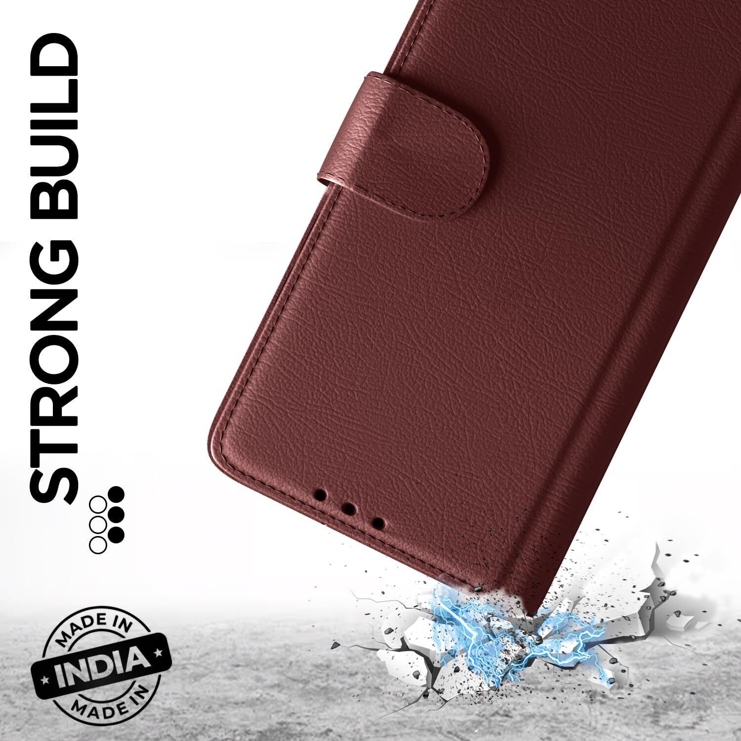 Image of SUPER-ME Flip Cover for VIVO Y19E 5G | Heavy Magnet | Scratch-Free Vegan Leather | 3 Pockets | Best Fit