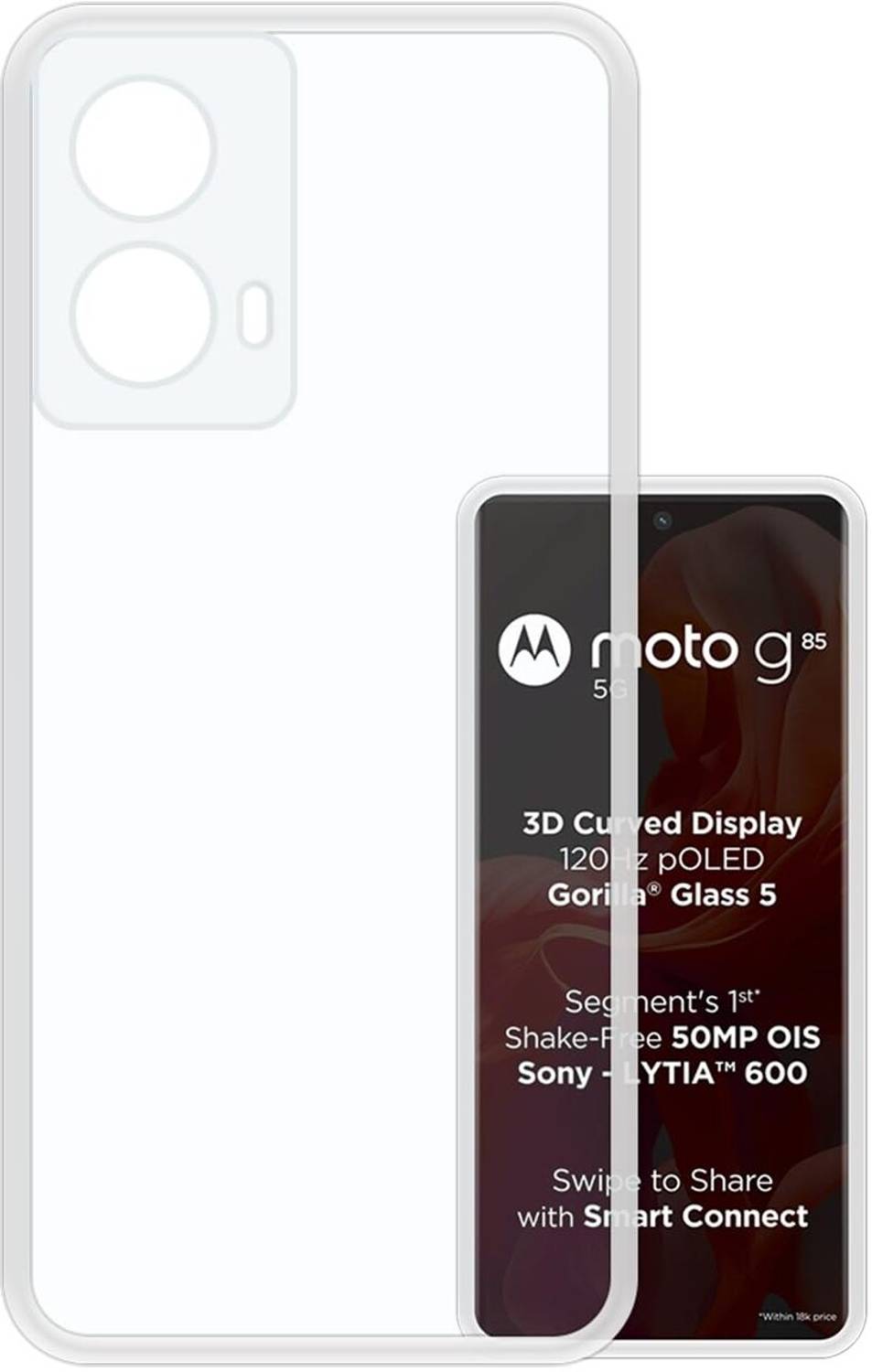 BAGRA Back Cover for Moto G85 5G high qualitiy transparent mobile back cover