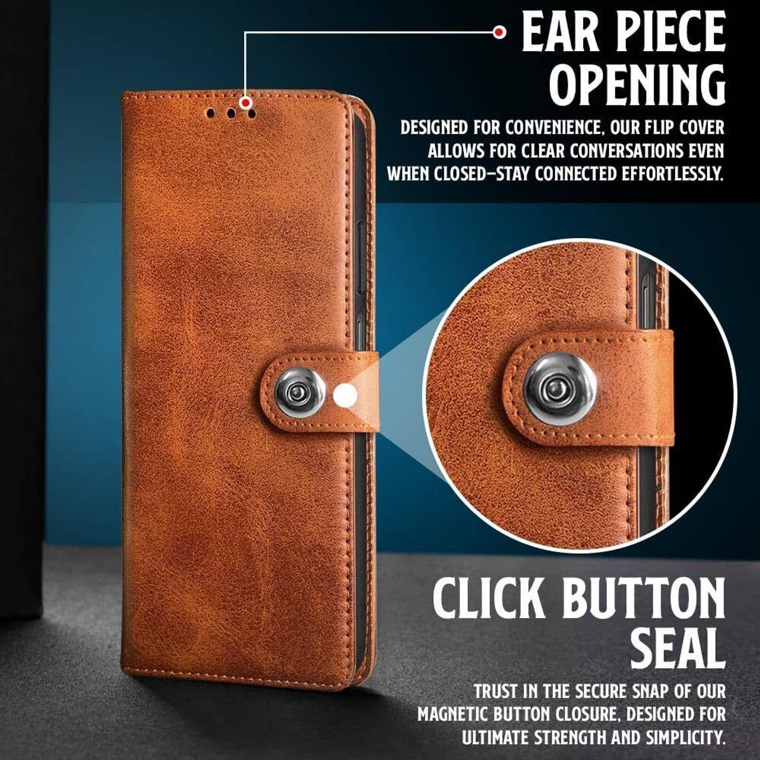 Chaseit Flip Cover for Redmi 13 5G Brown - Image 4