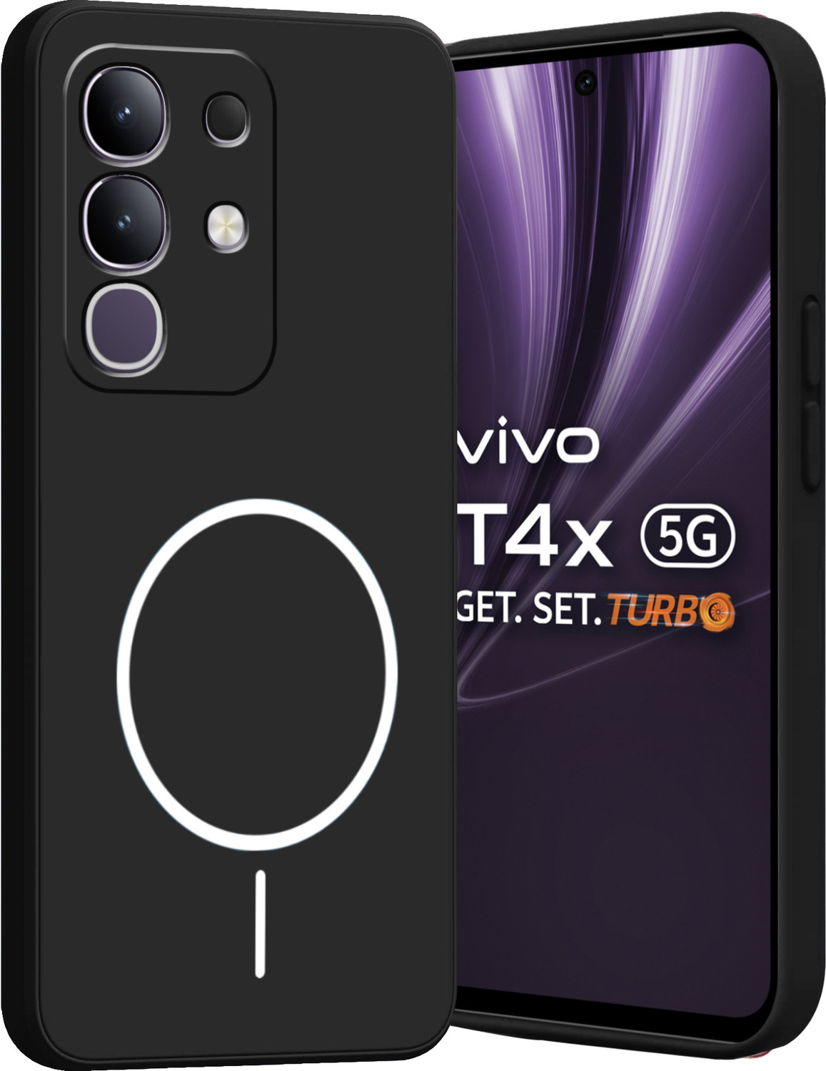Image of Forgive Back Cover for vivo T4x 5G (Black, Flexible, Silicon, Pack of: 1)