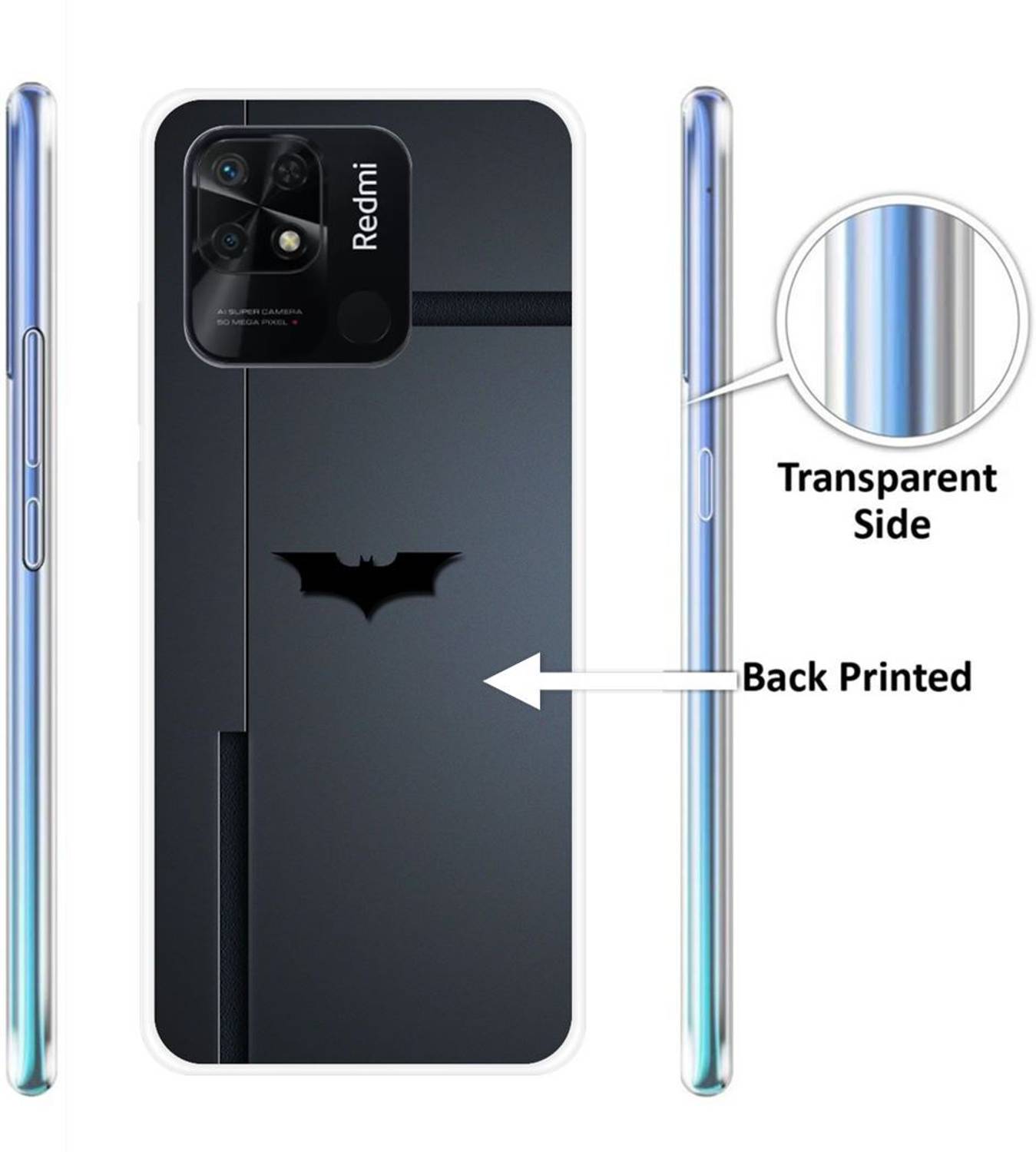 FEBOS Back Cover for Redmi 10, Batman Design - Image 3