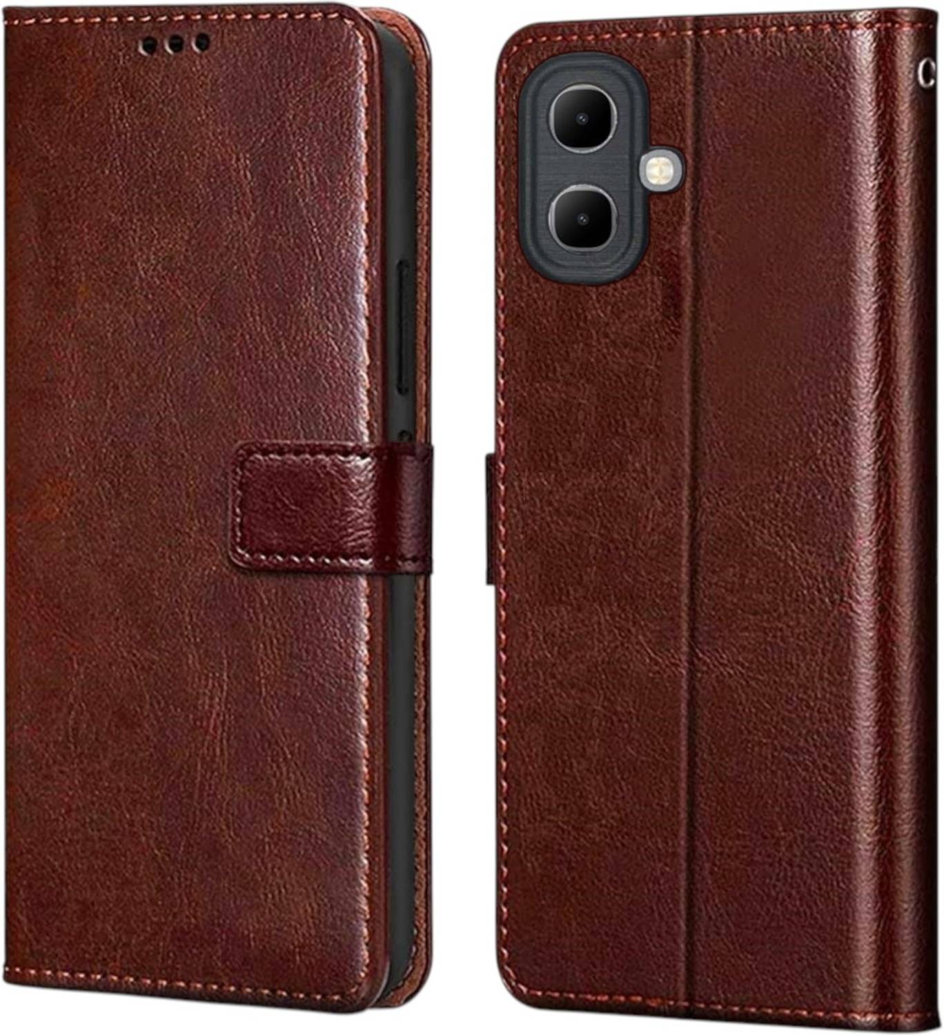 BINTAGE Flip Cover for Infinix X6725 / SMART 10 | Vegan Leather Finish | Magnetic | stand Wallet Case