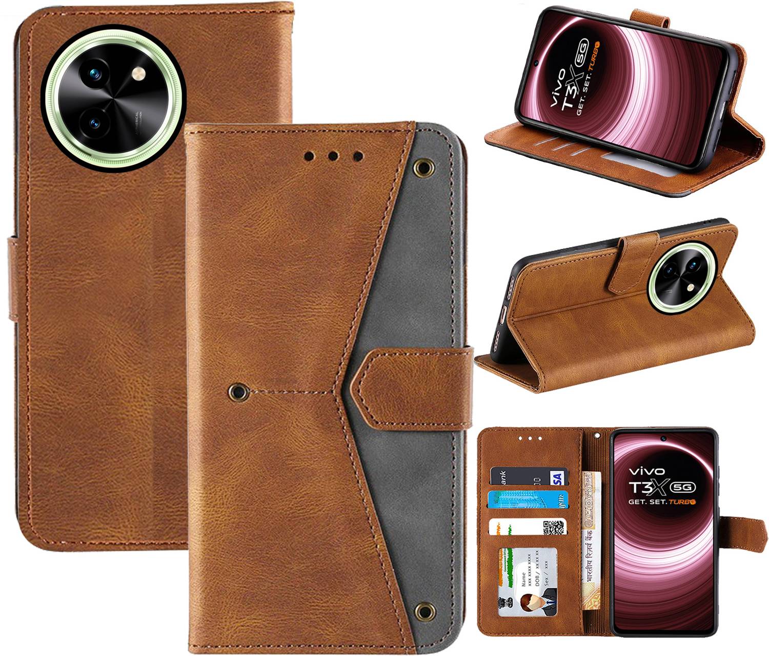 Autofocus Flip Cover for Vivo T3x, Vivo T3x 5G