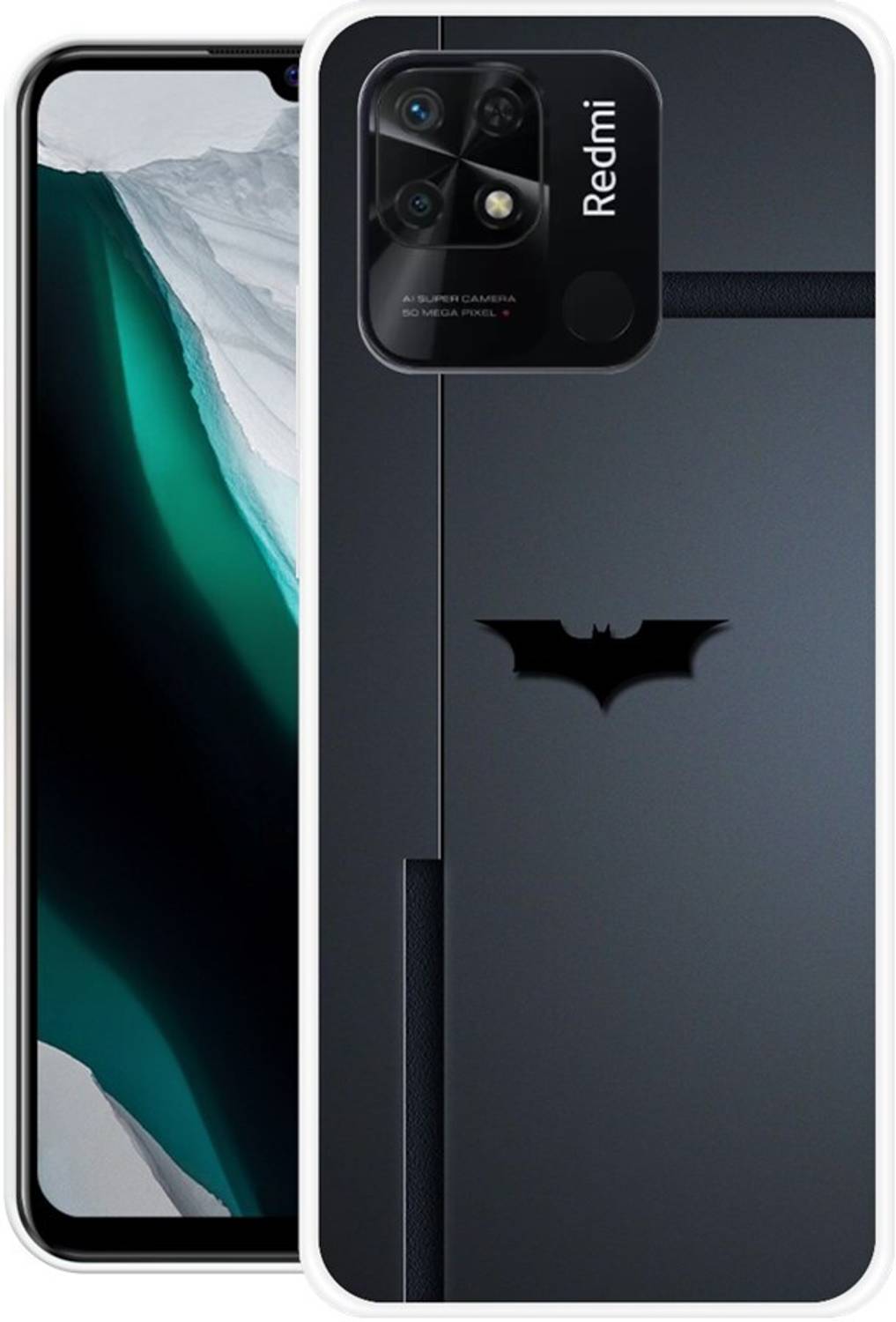 FEBOS Back Cover for Redmi 10, Batman Design