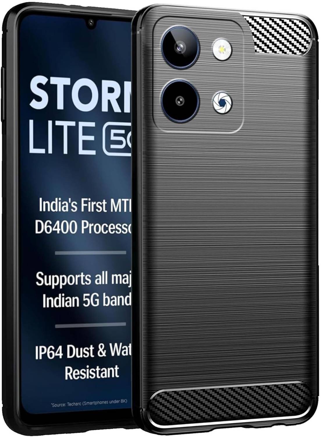 BINTAGE Back Cover for LAVA Storm Lite 5G |Soft Micro fiber Coating |Flexible Armor Hybrid Case