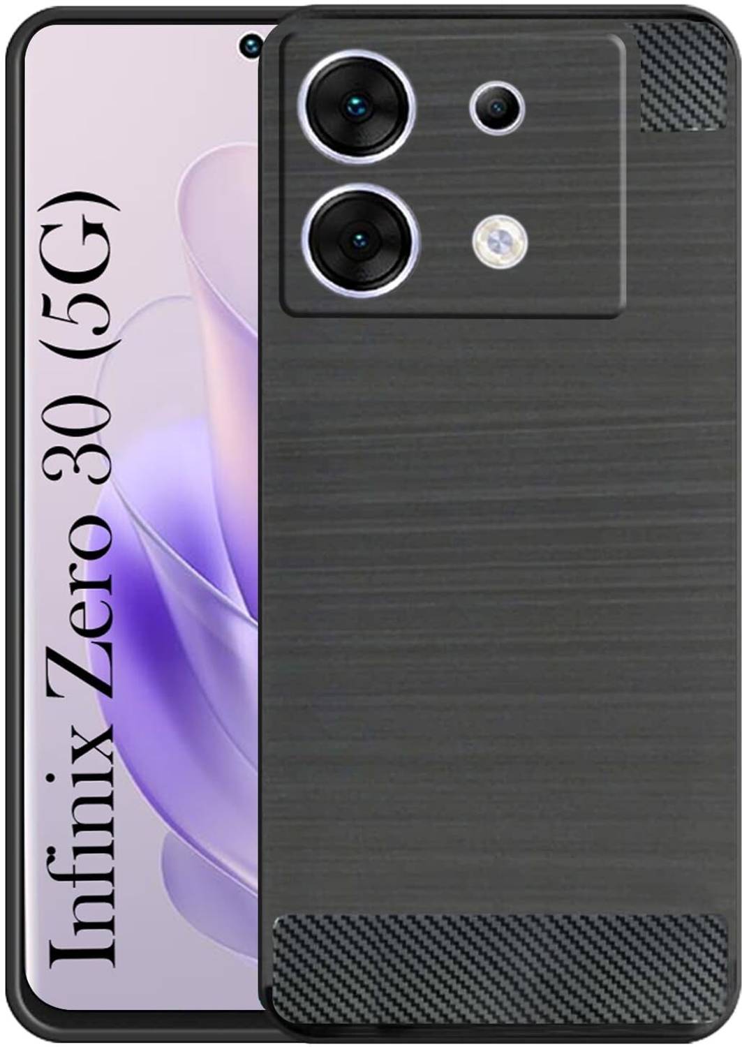 BINTAGE Back Cover for Infinix Zero 30 5G |Rugged Brushes | Armor Hybrid Case