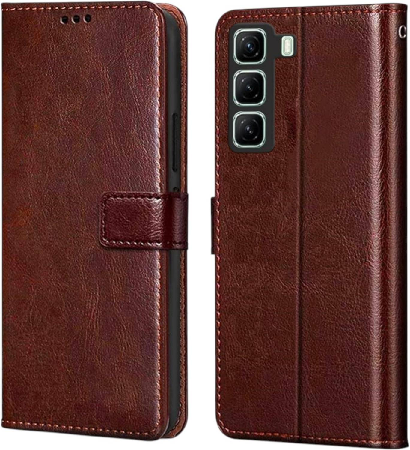 BINTAGE Flip Cover for Infinix X6726 / Hot 60 5G | Vegan Leather Finish | Magnetic | stand Wallet Case