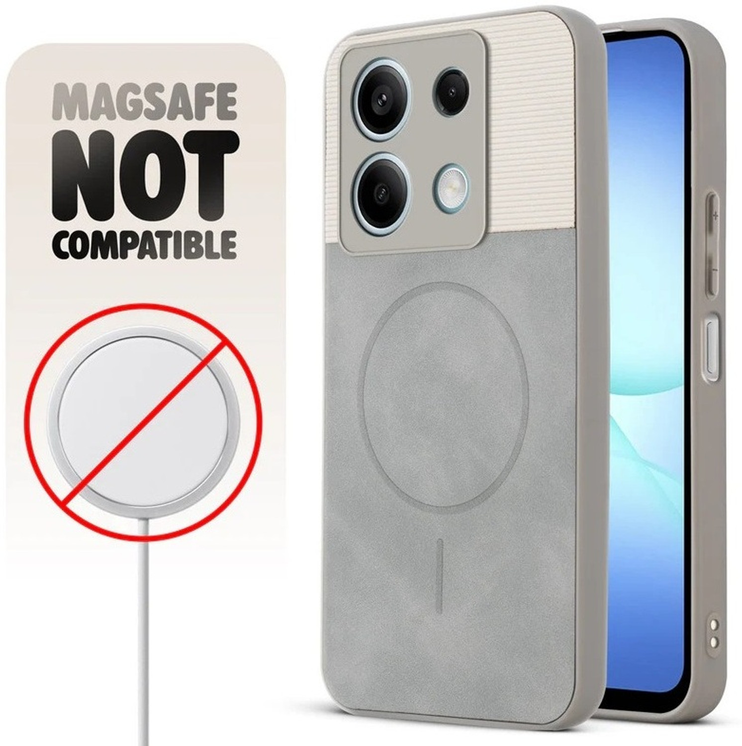 Image of BINTAGE Back Cover for Redmi Note 13 Pro 5G | Dual-Leather Mac Safe Design Case | Soft Finish
